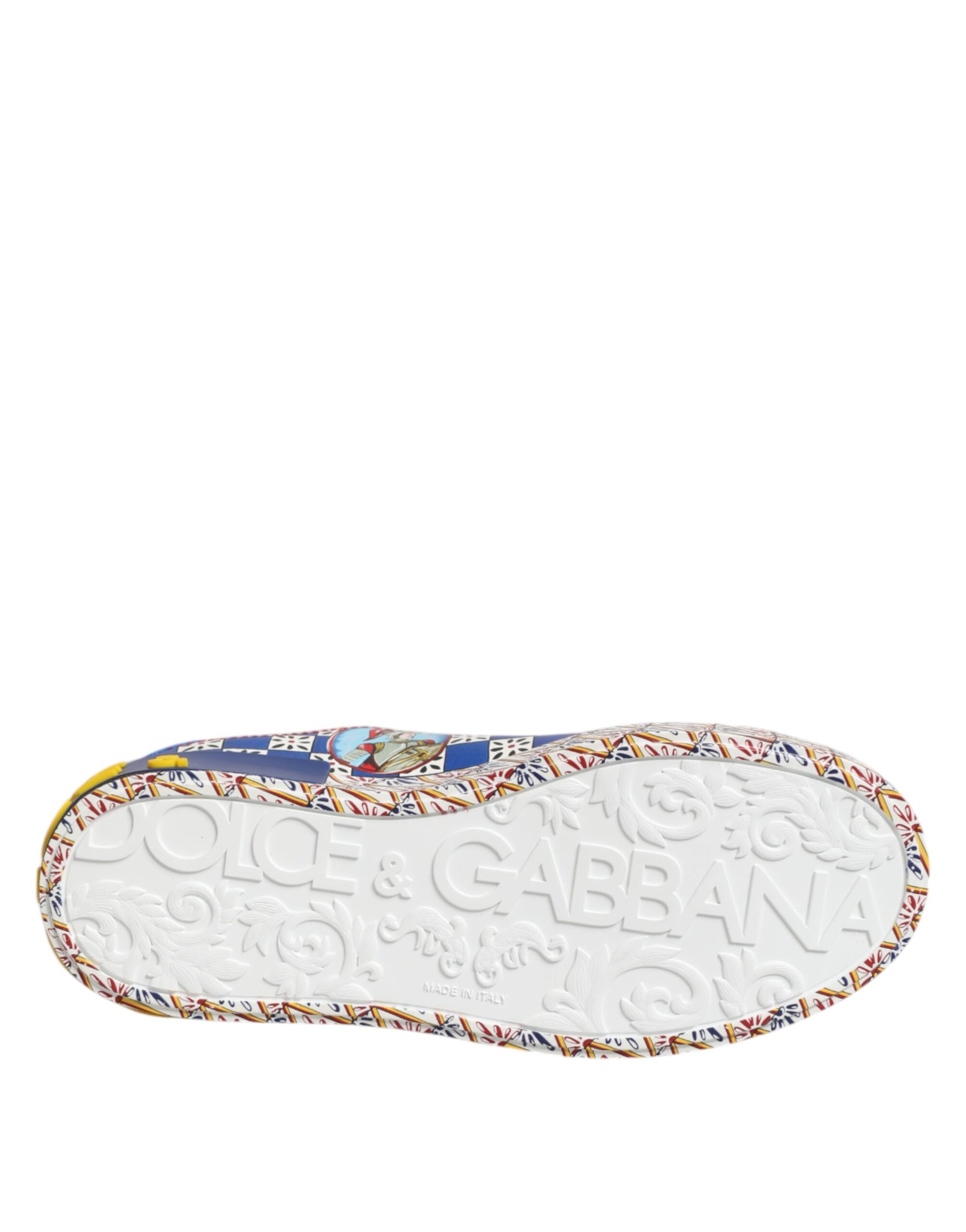 Dolce & Gabbana Portofino Carretto Printed Leather Sneakers Shoes