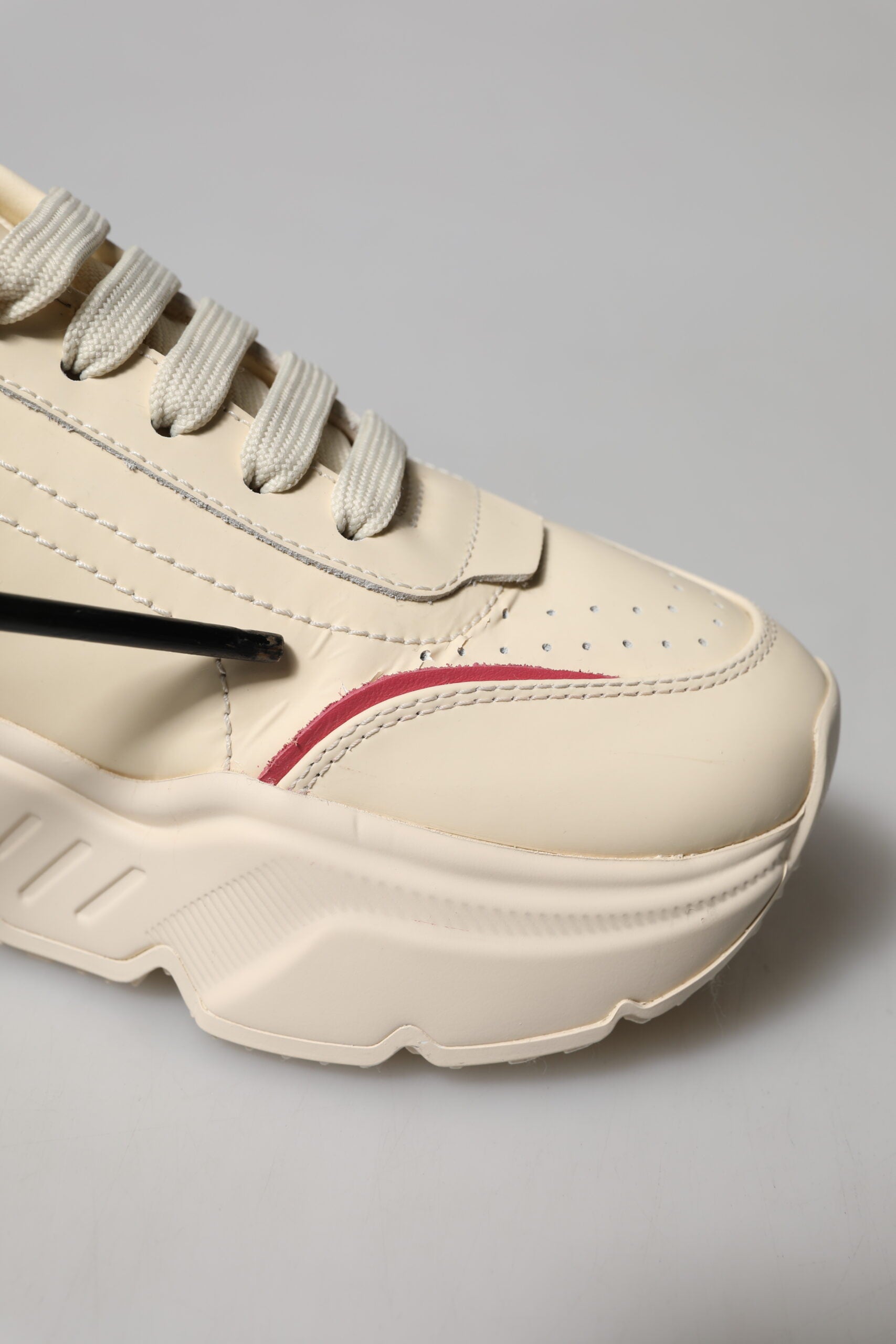 Dolce & Gabbana White Pink Leather Daymaster Sneakers Shoes