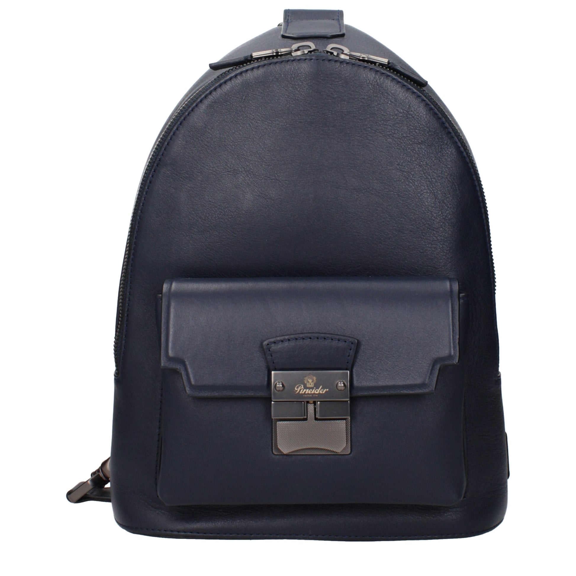 Pineider Blue Leather Backpack