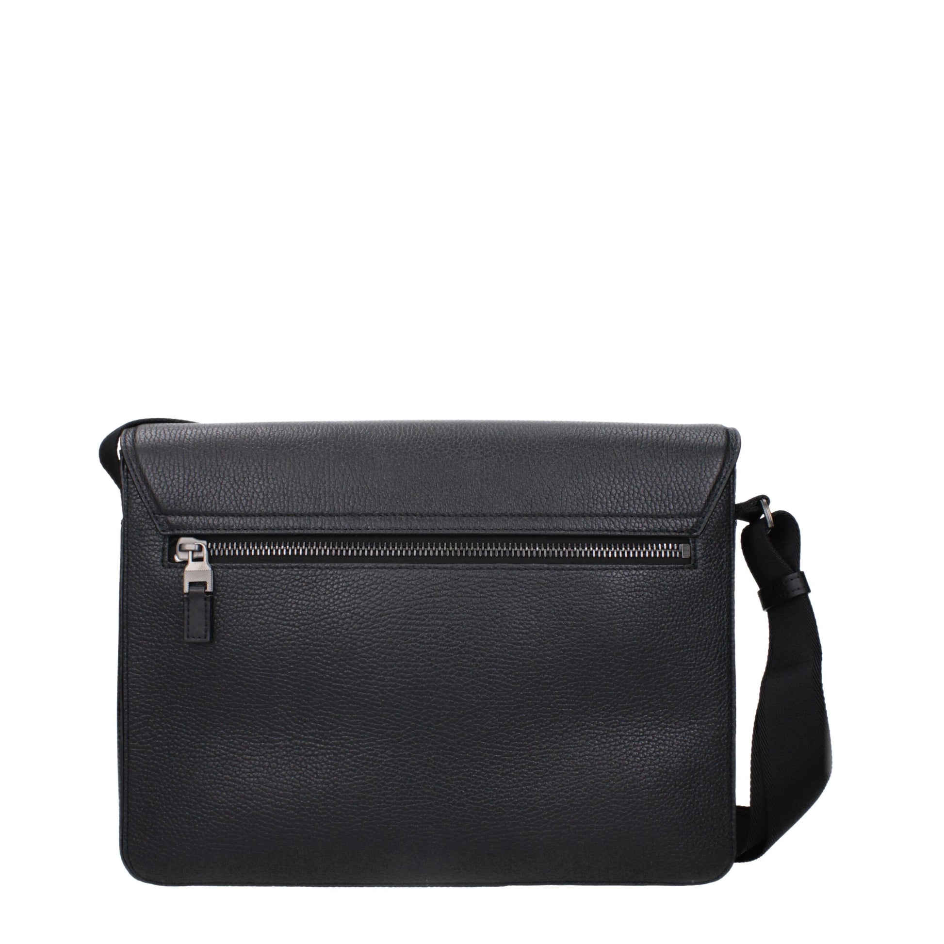 Pineider Black Leather Crossbody Bag