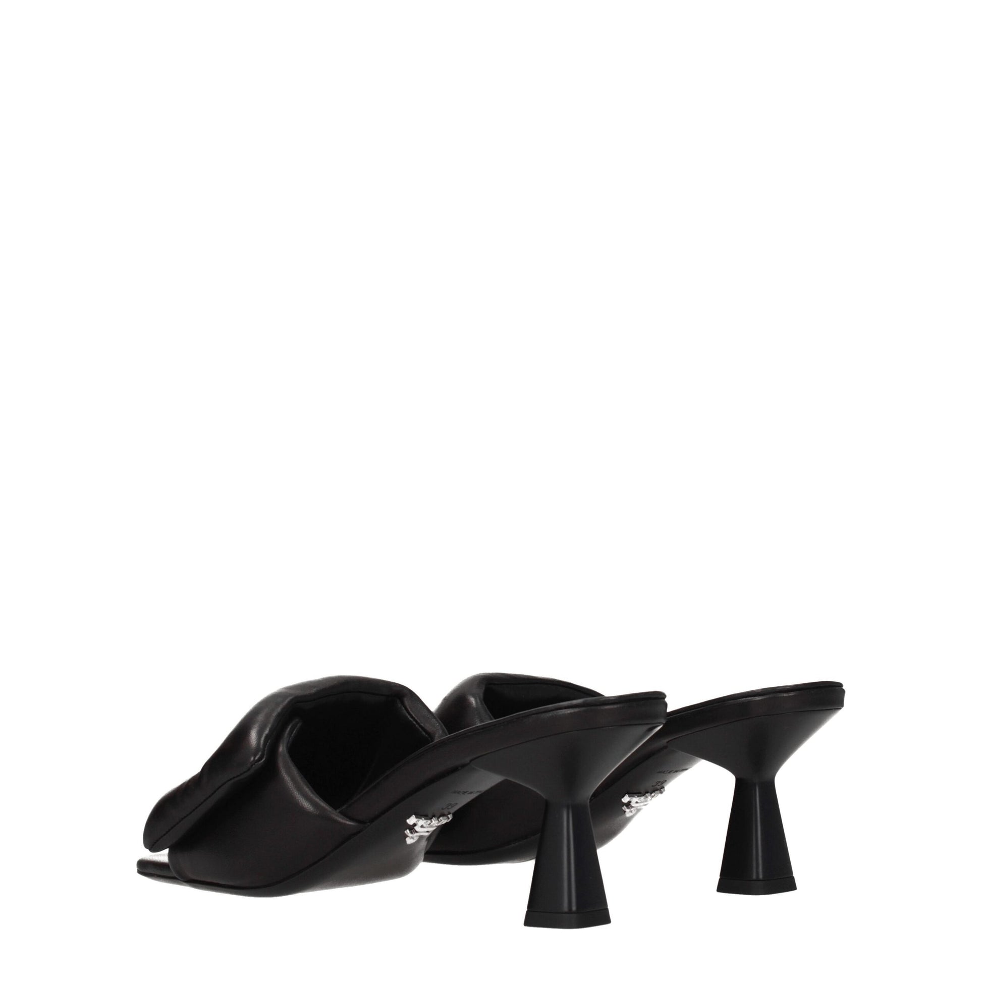 Prada Black Leather Platform Sandals