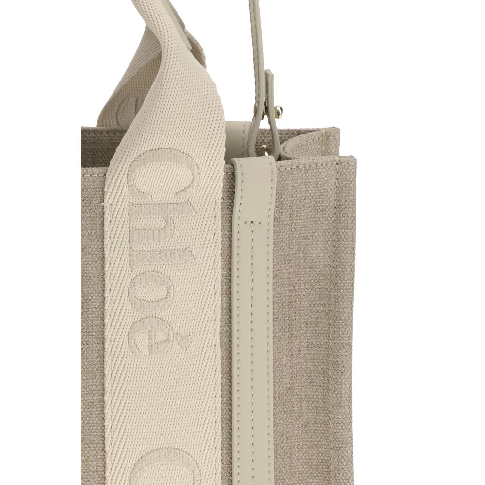 Chloé Beige Linen Handbag