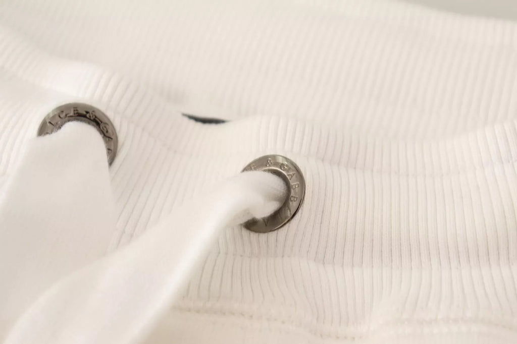 Dolce & Gabbana White Cotton Logo Patch Sweatpants Jogging Pants