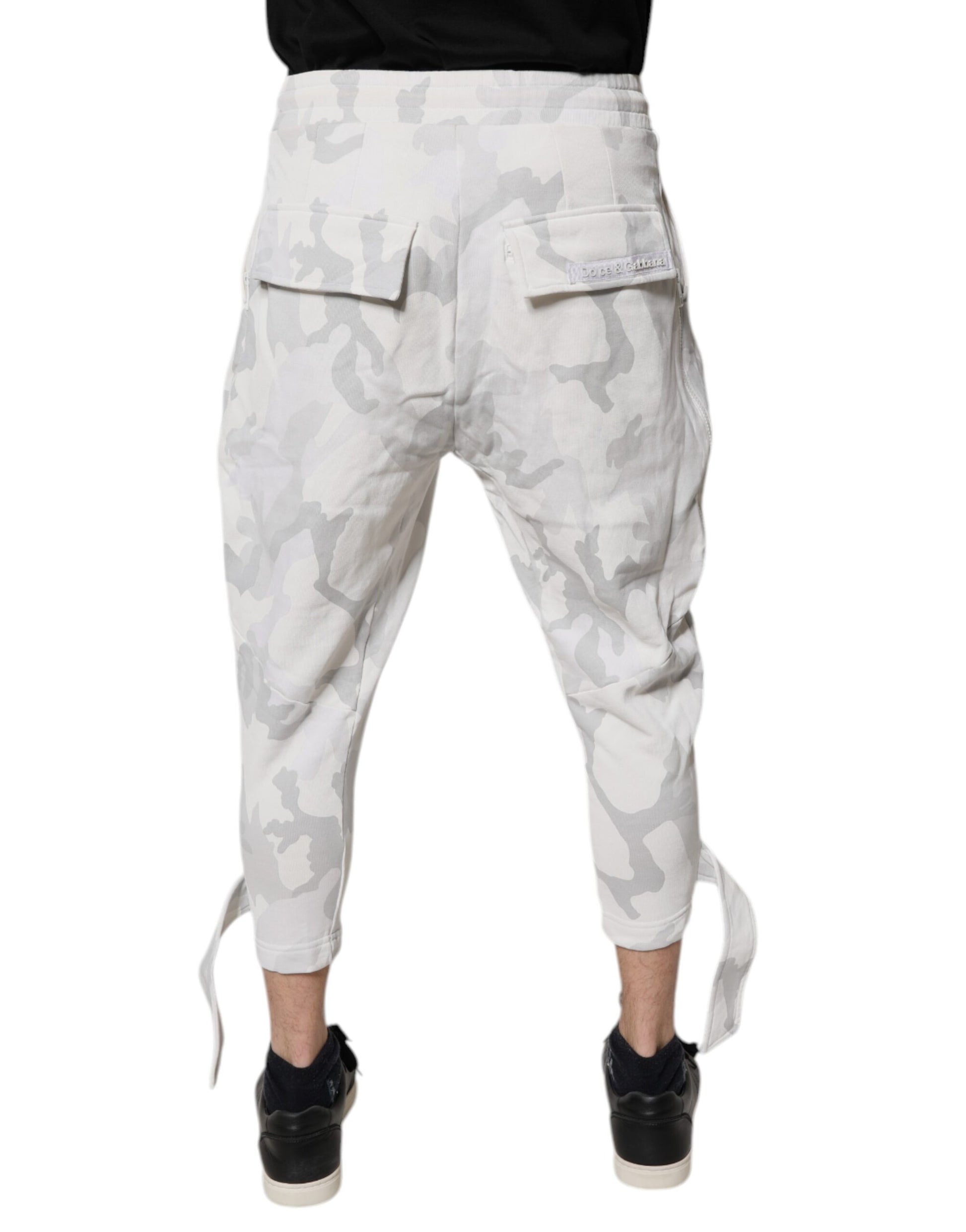 Dolce & Gabbana White Camouflage Cargo Jogger Sweatpants Pants