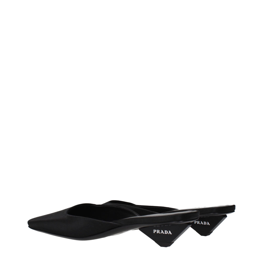 Prada Black Satin Sandals