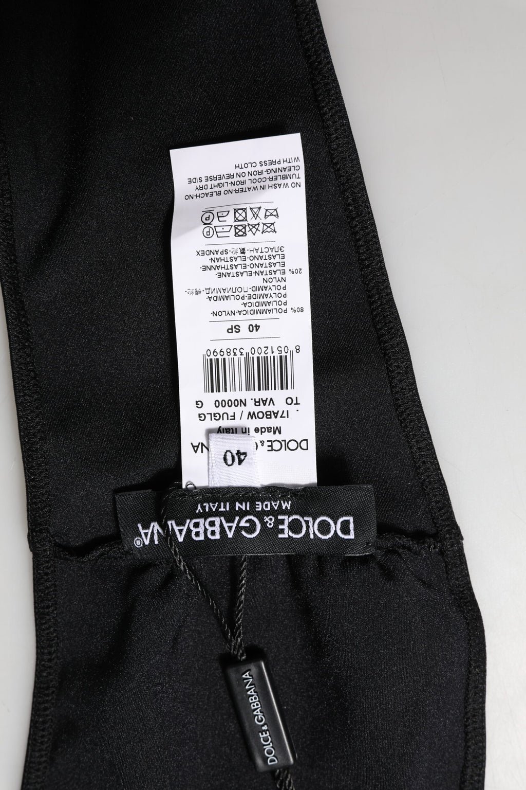 Dolce & Gabbana Black Nylon Blend Bandeau Strapless Tube  Top