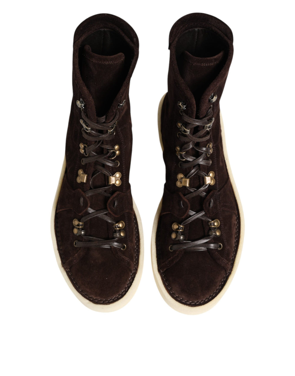 Dolce & Gabbana Brown Suede Lace Up Ankle Short Boots Shoes