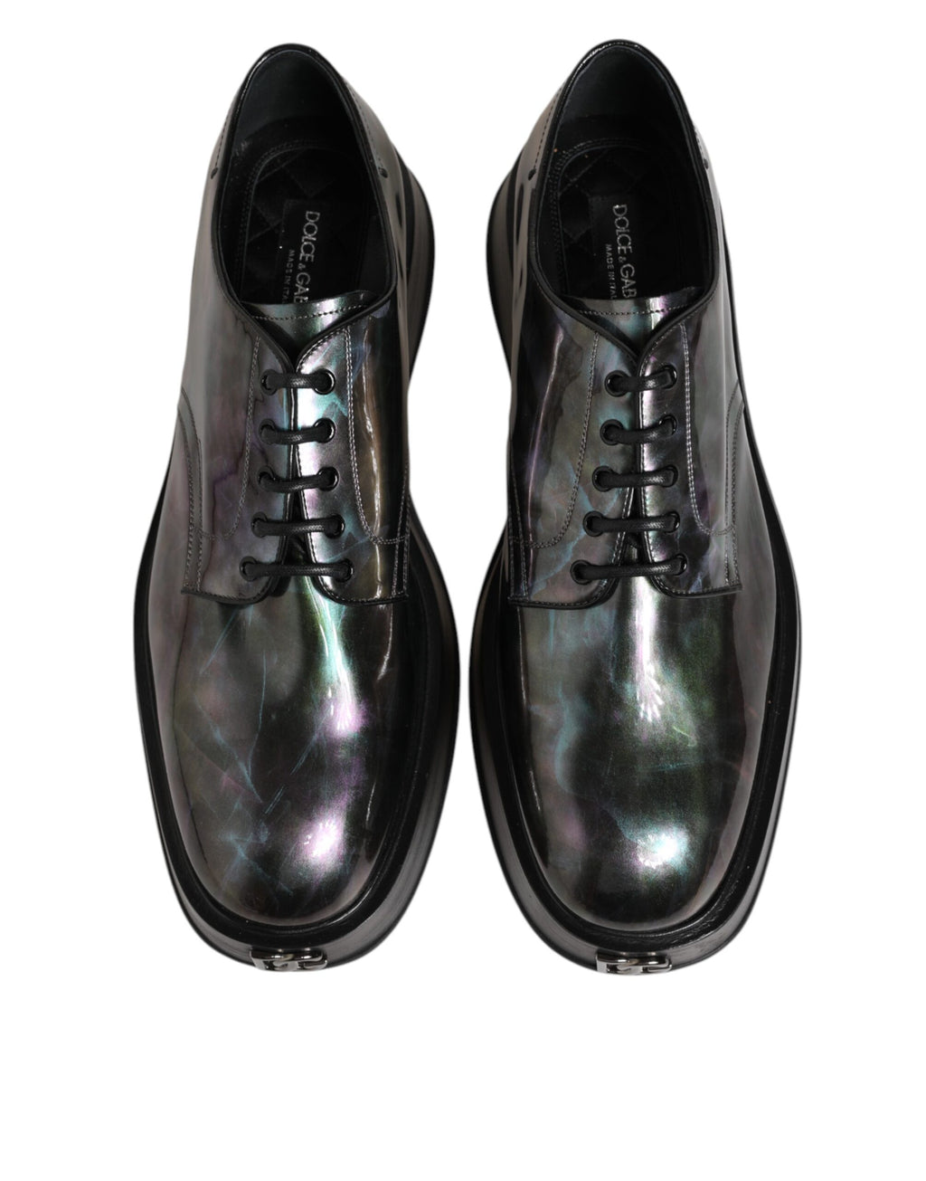 Dolce & Gabbana Multicolor Leather Lace-up Men Formal Derby Shoes