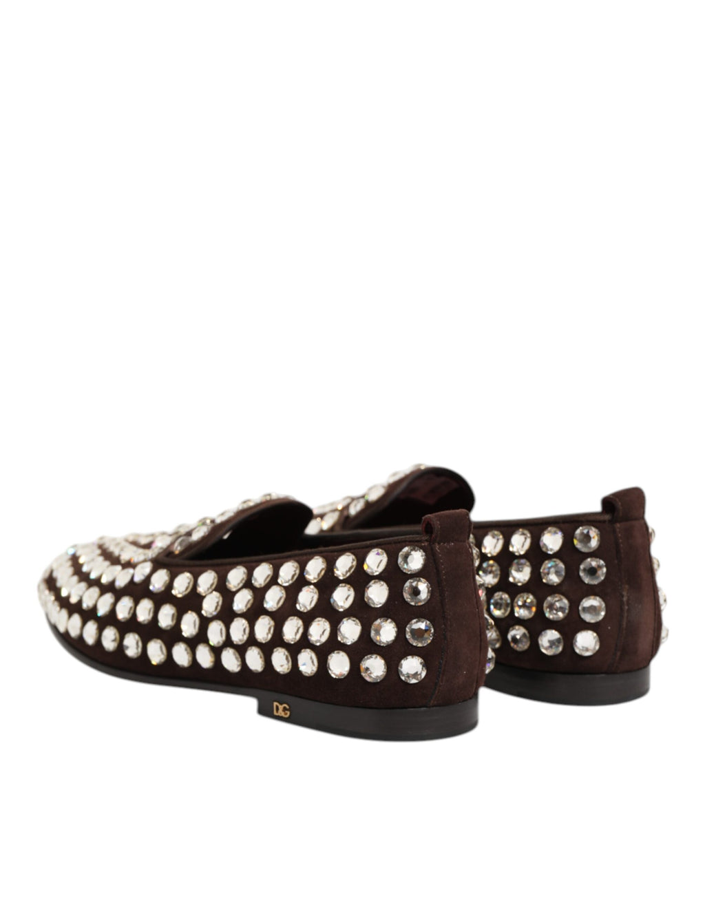 Dolce & Gabbana Bordeaux Suede Crystals Loafers Dress Shoes