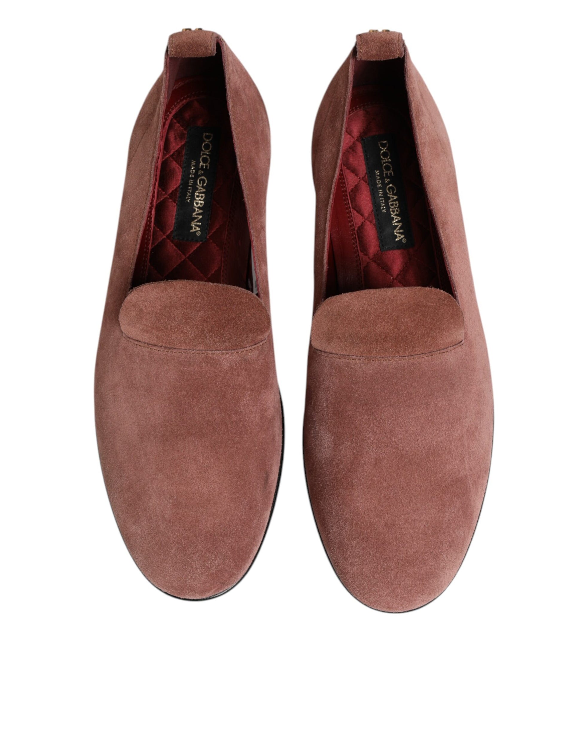 Dolce & Gabbana Pink Suede Loafers Formal Men Dress Shoes