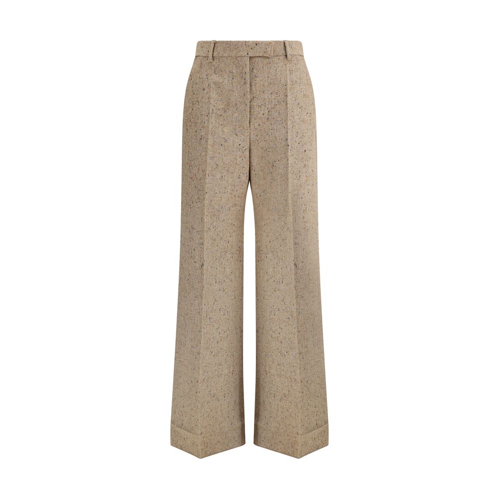 Valentino Beige Fleece Wool Casual Pants