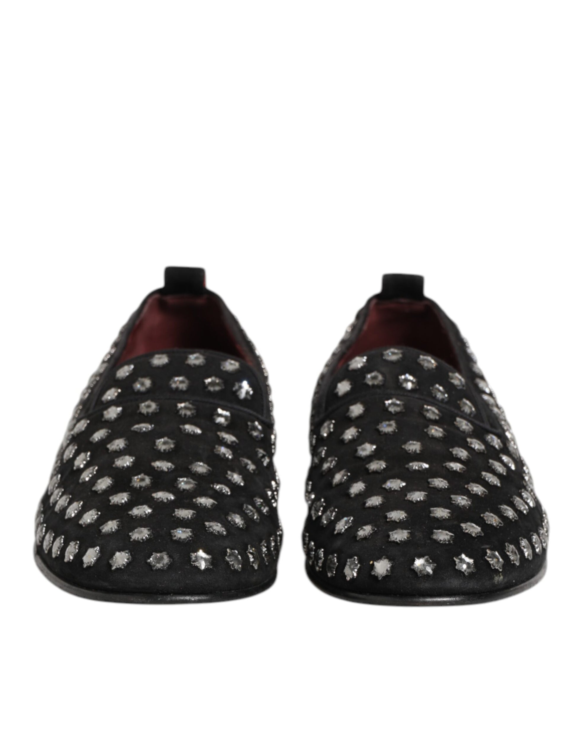 Dolce & Gabbana Black Crystal Embellished Loafers Dress Shoes