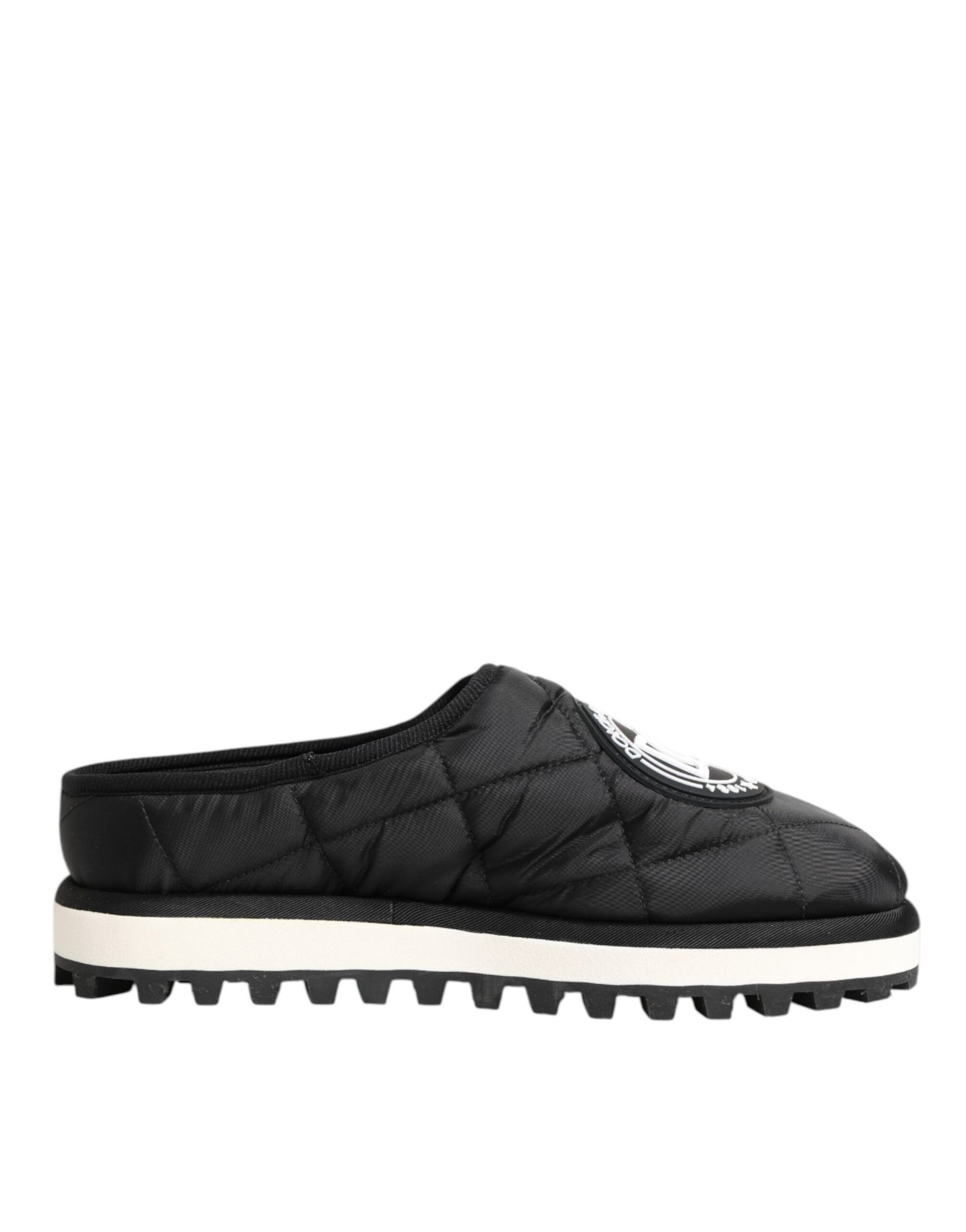 Dolce & Gabbana Black Nylon Low Top Slip On Sneaker Shoes