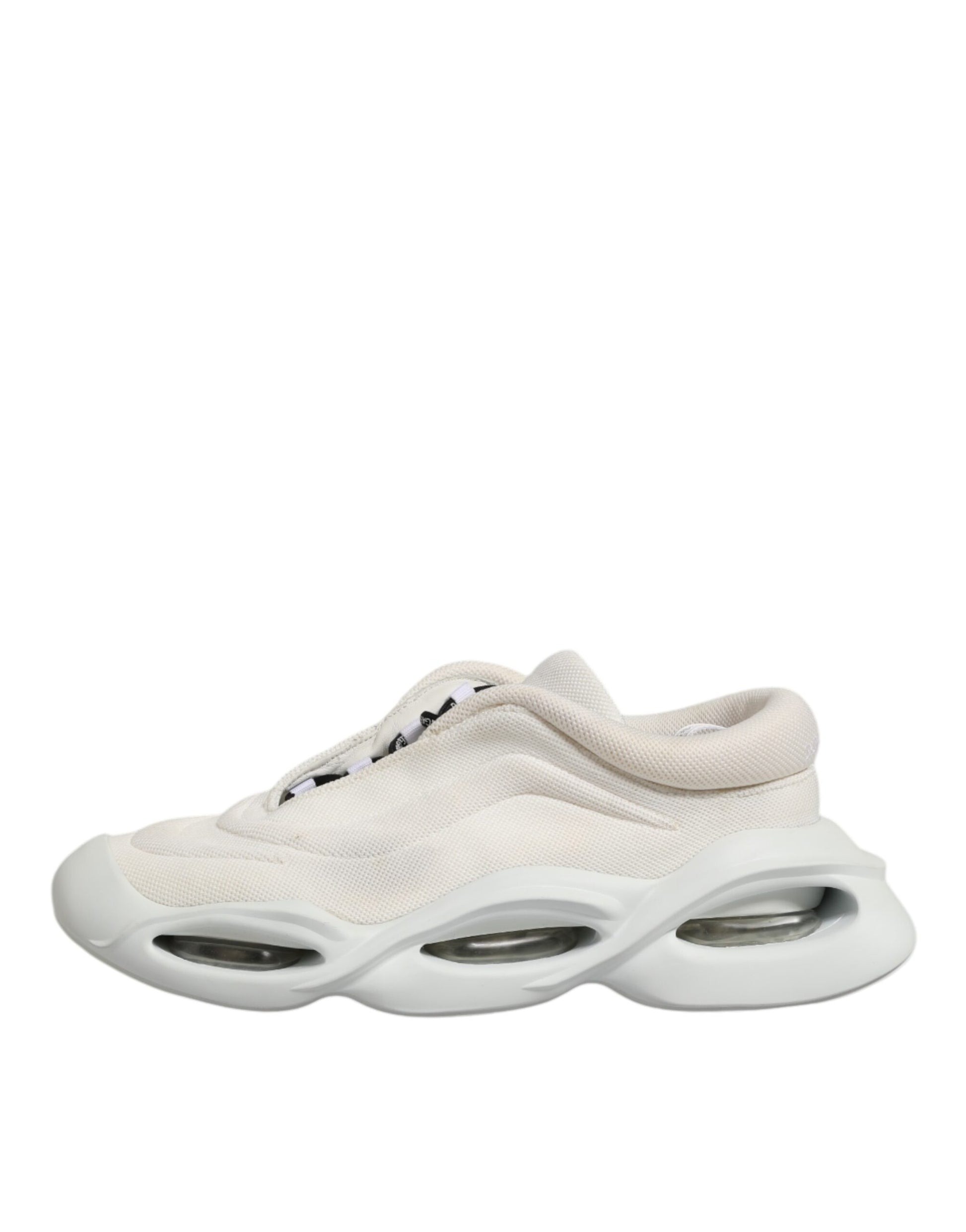 Dolce & Gabbana White Lace Up Wave Low Top Men Sneaker Shoes