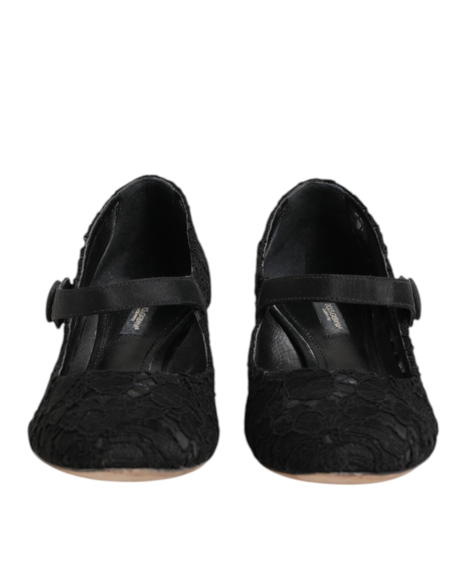 Dolce & Gabbana Black Vally Taormina Floral Lace Pumps Shoes