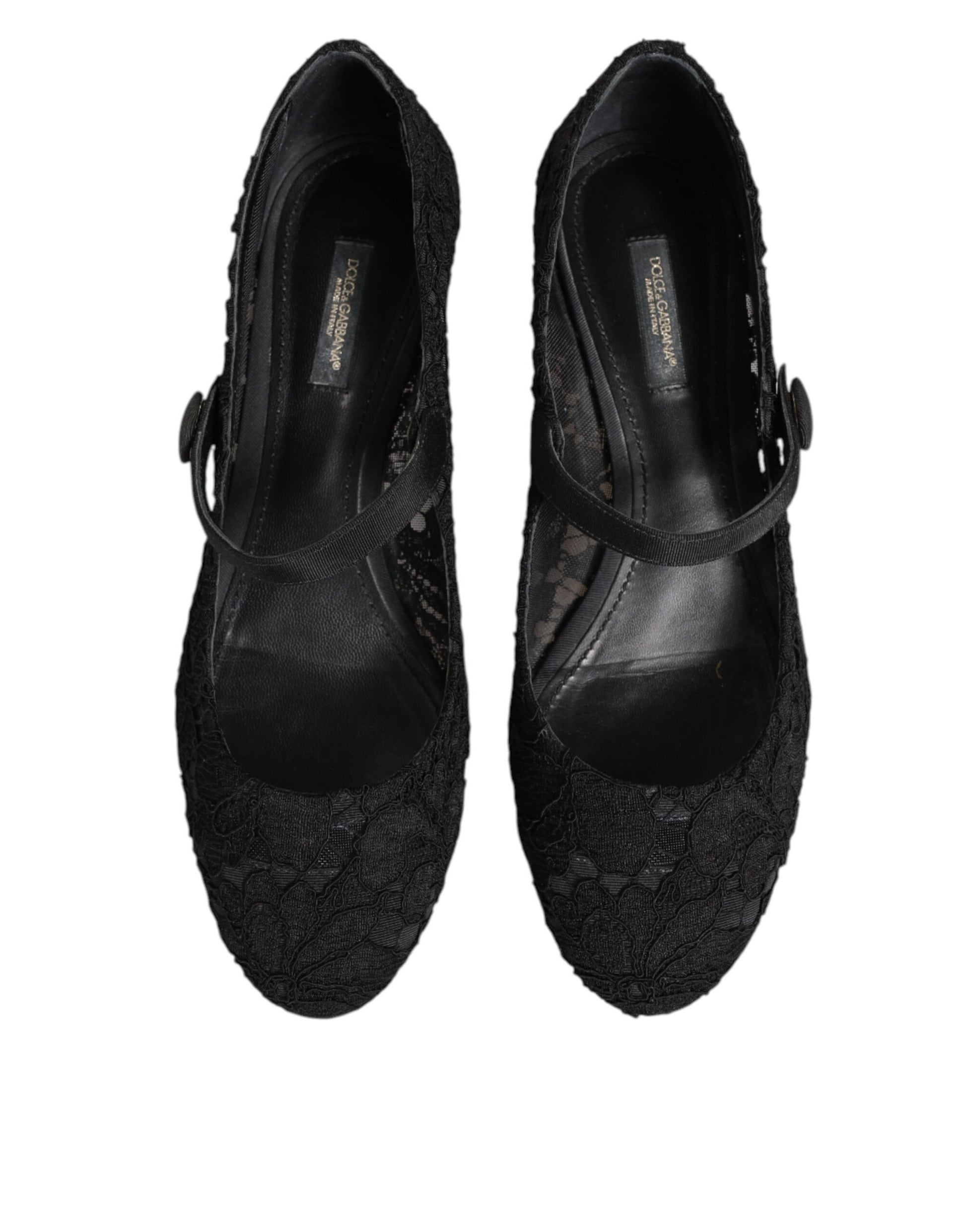 Dolce & Gabbana Black Vally Taormina Floral Lace Pumps Shoes