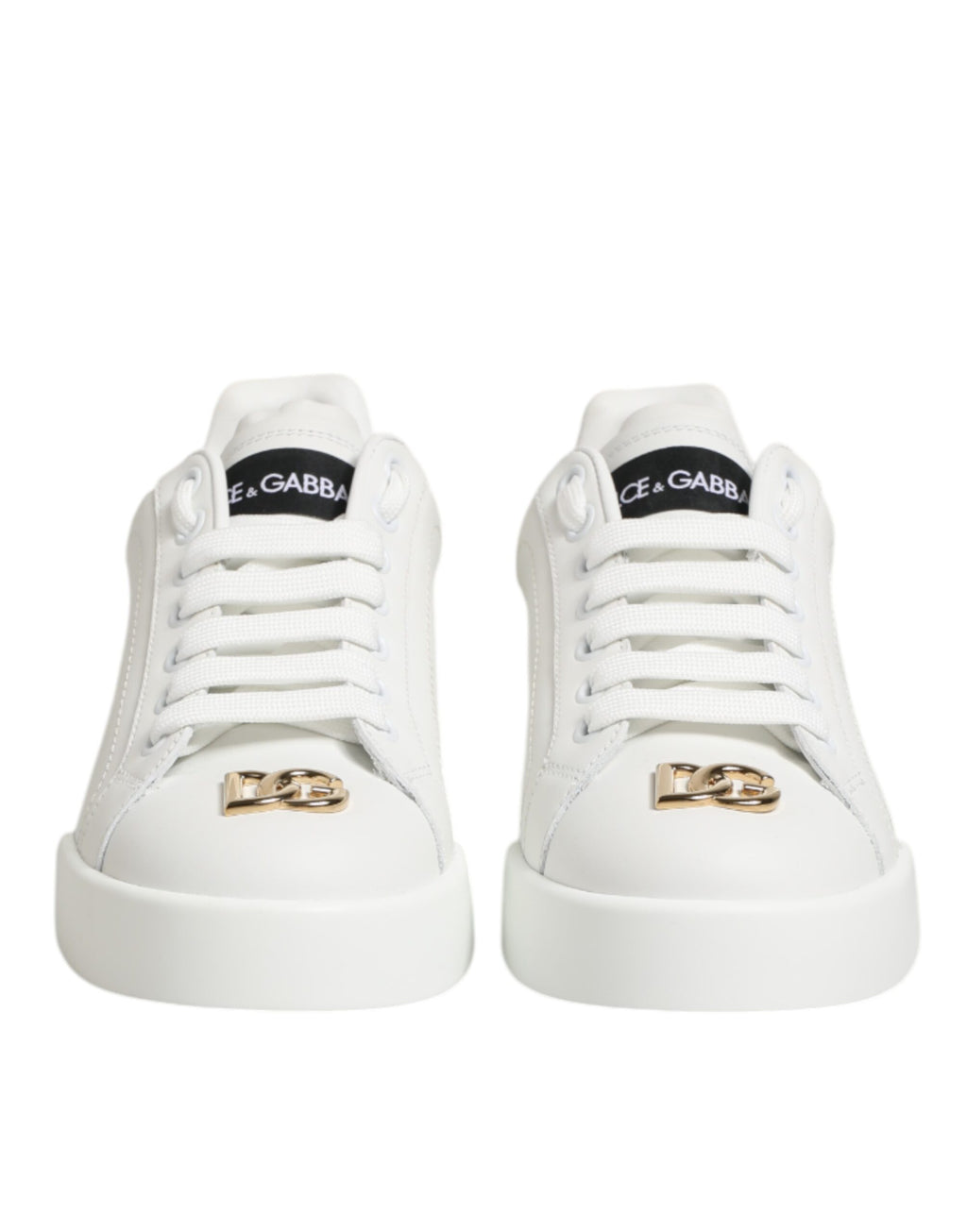 Dolce & Gabbana White DG Leather Low Top Sneakers Shoes