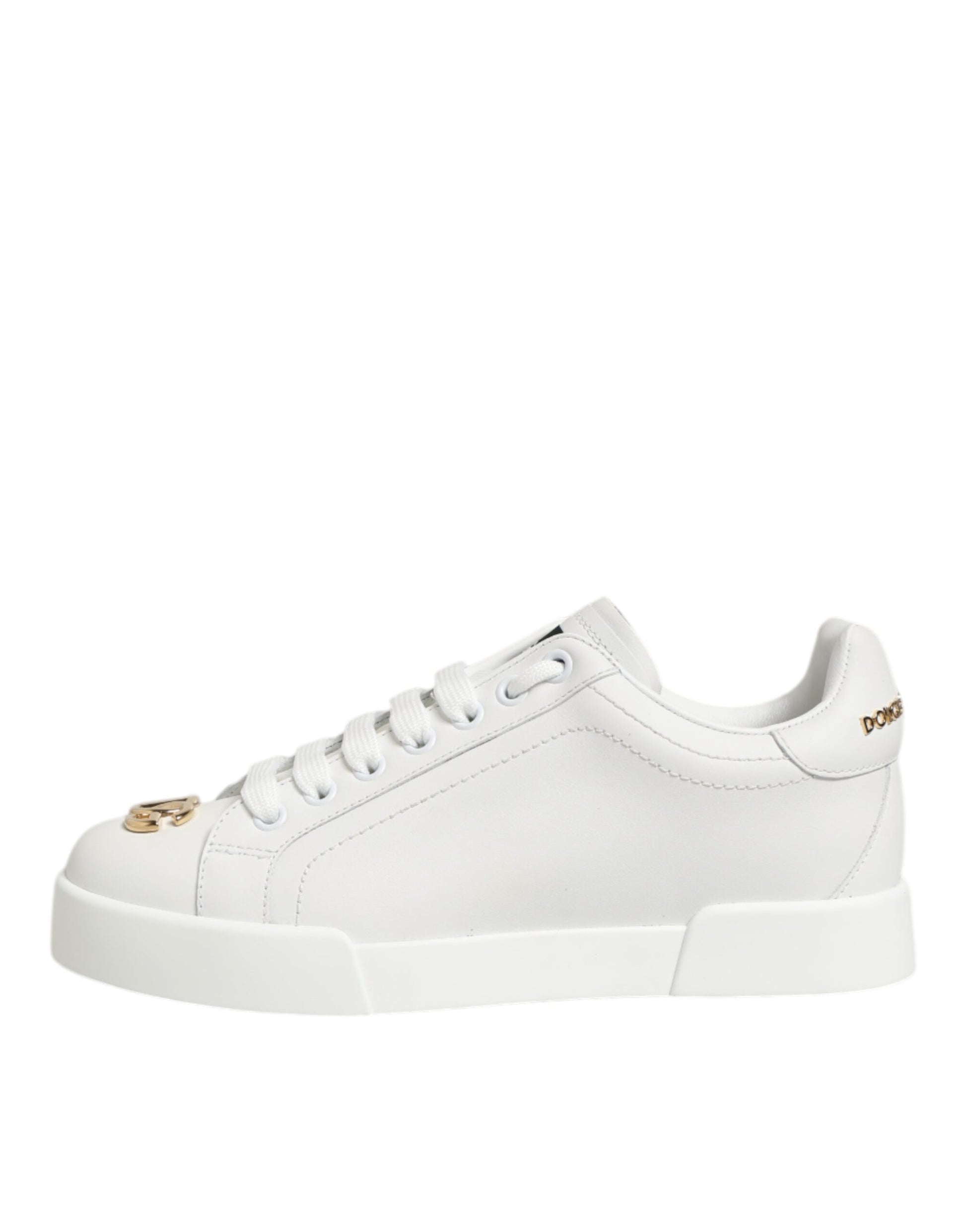 Dolce & Gabbana White DG Leather Low Top Sneakers Shoes