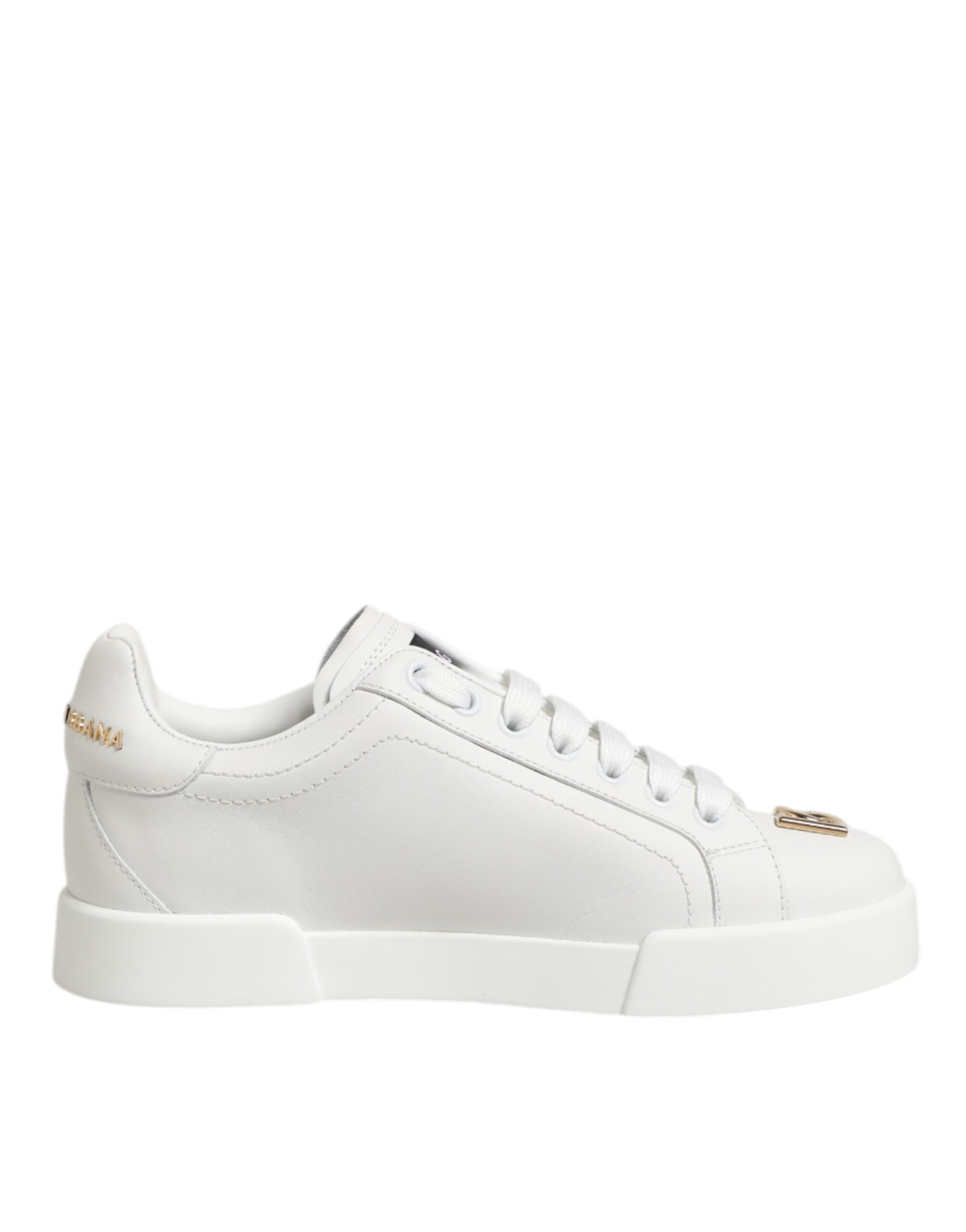 Dolce & Gabbana White DG Leather Low Top Sneakers Shoes
