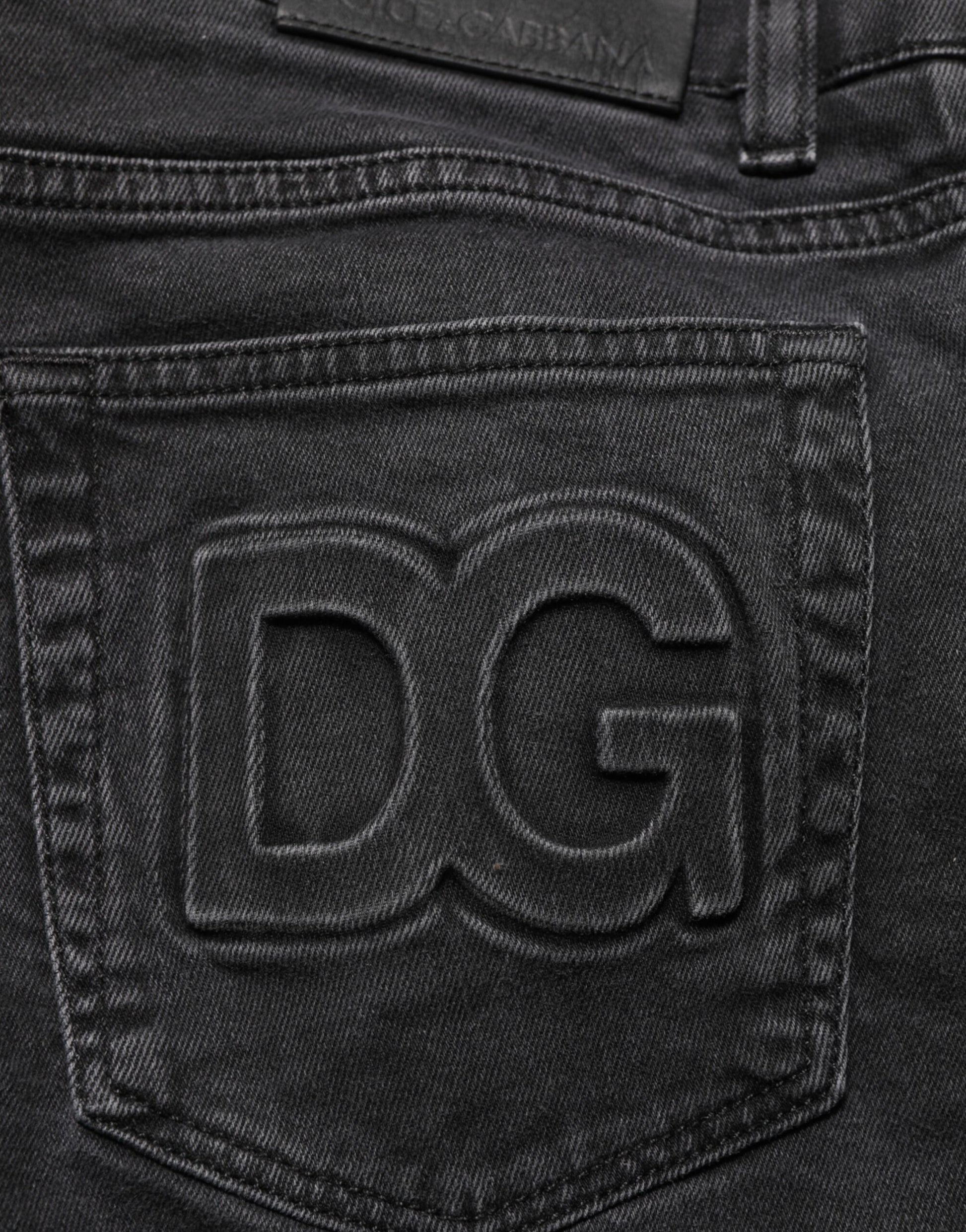 Dolce & Gabbana Dark Gray Cotton Stretch Denim Trouser Jeans