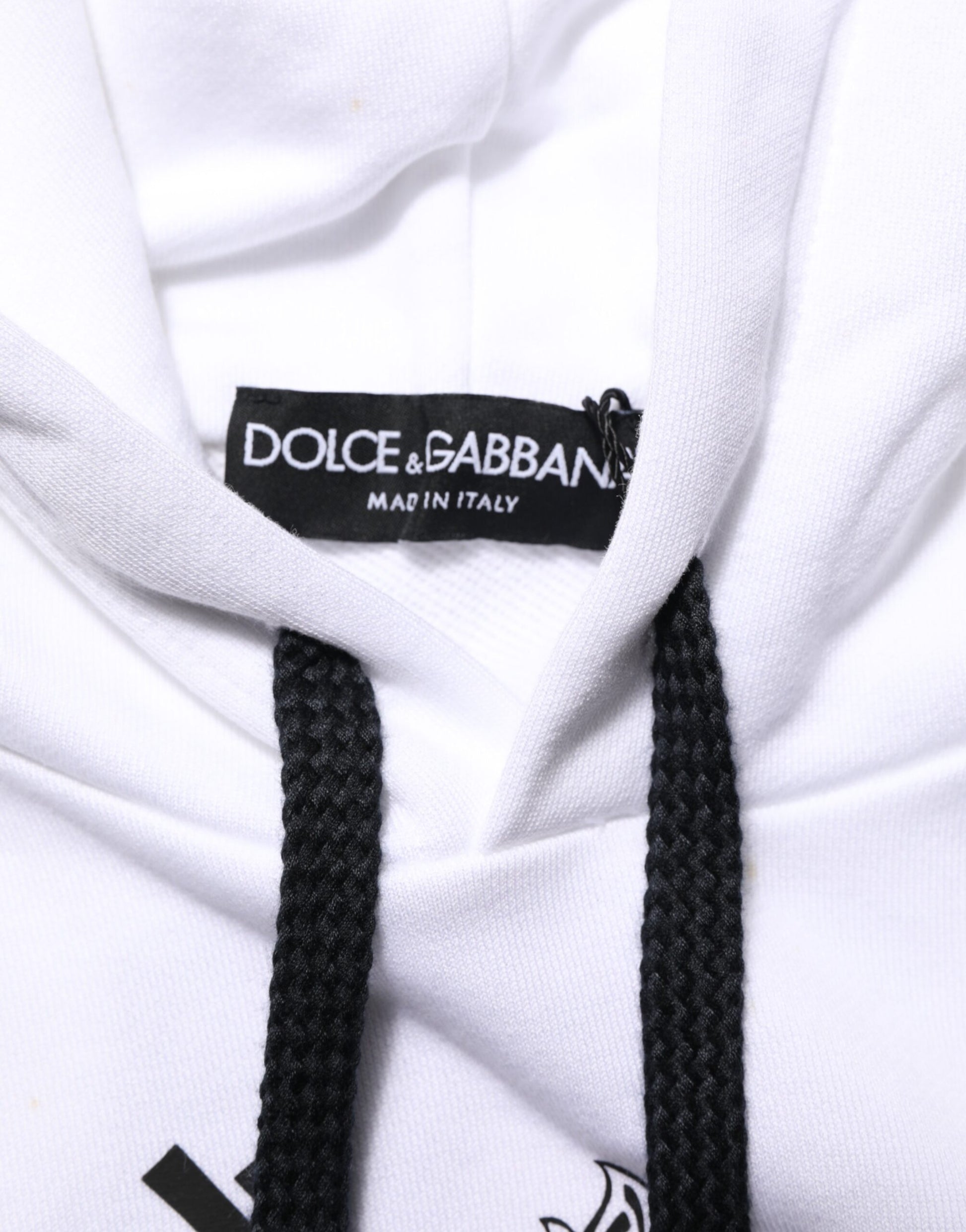 Dolce & Gabbana White Sacred Heart Hooded Sweatshirt Sweater