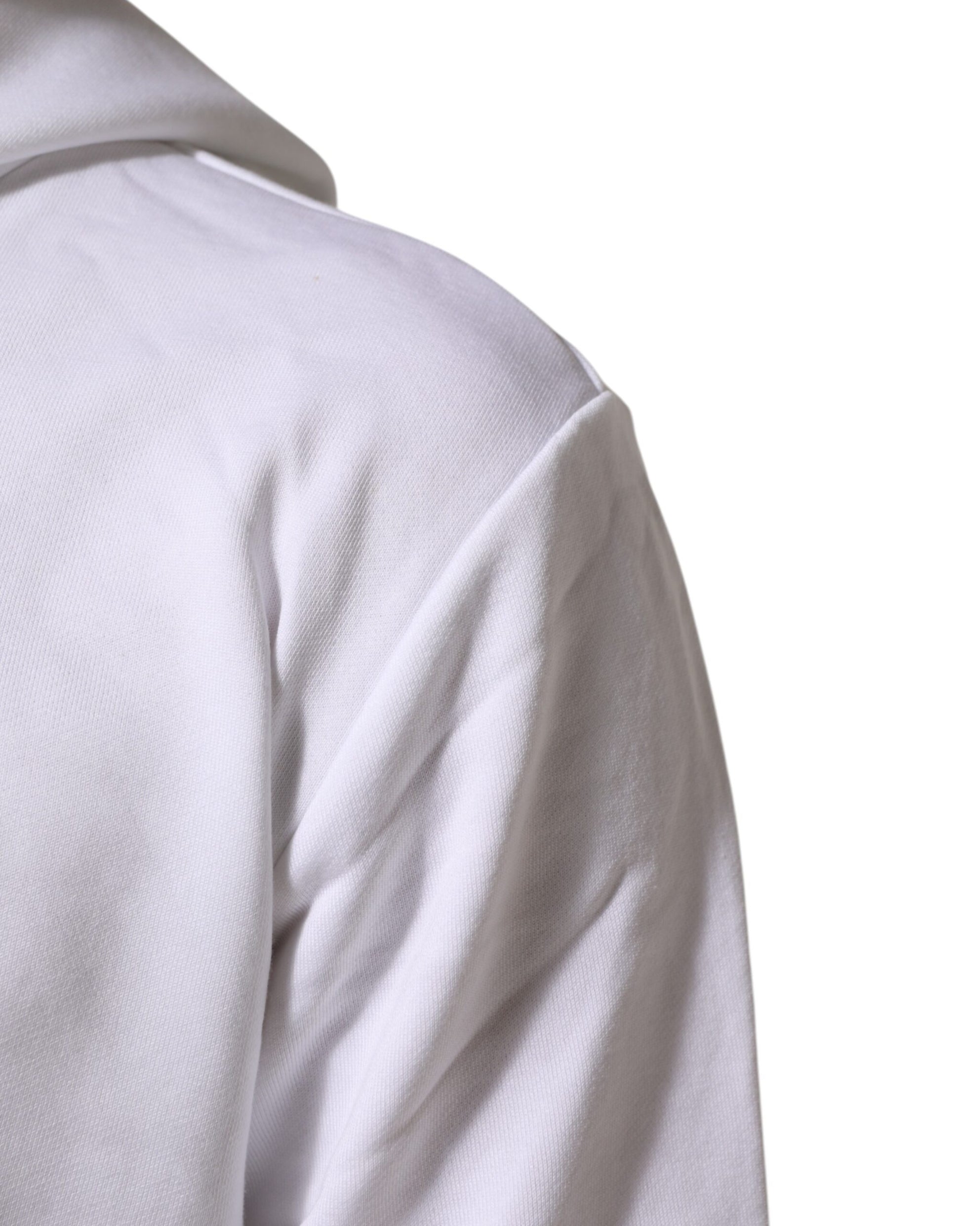 Dolce & Gabbana White Sacred Heart Hooded Sweatshirt Sweater