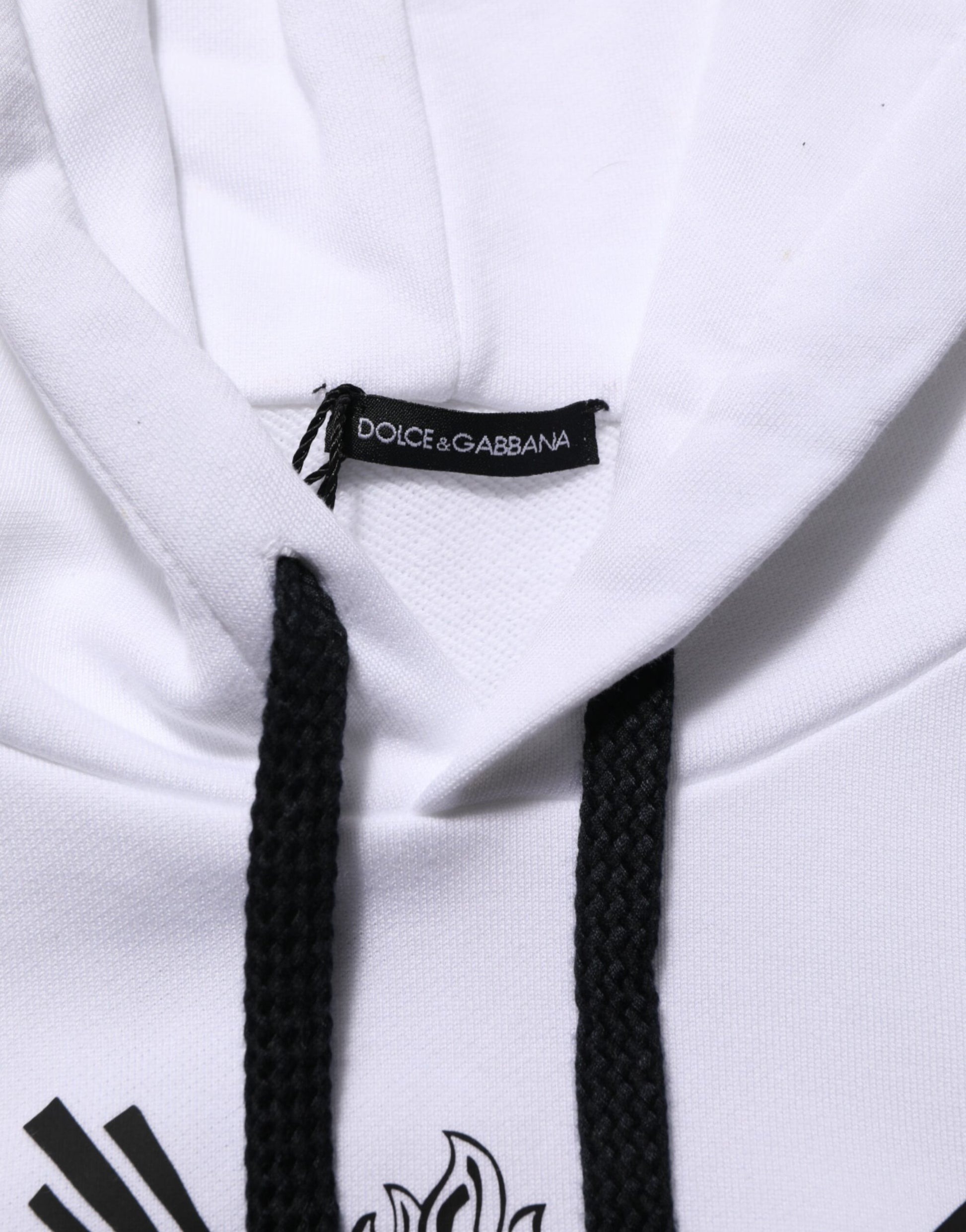 Dolce & Gabbana White Sacred Heart Hooded Sweatshirt Sweater