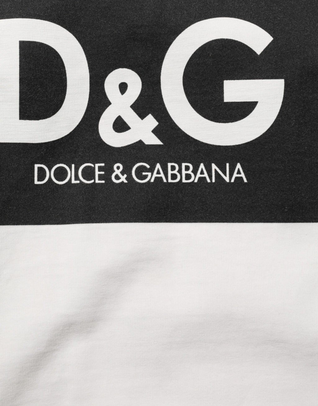 Dolce & Gabbana White Cotton Logo Print Crew Neck Men T-shirt
