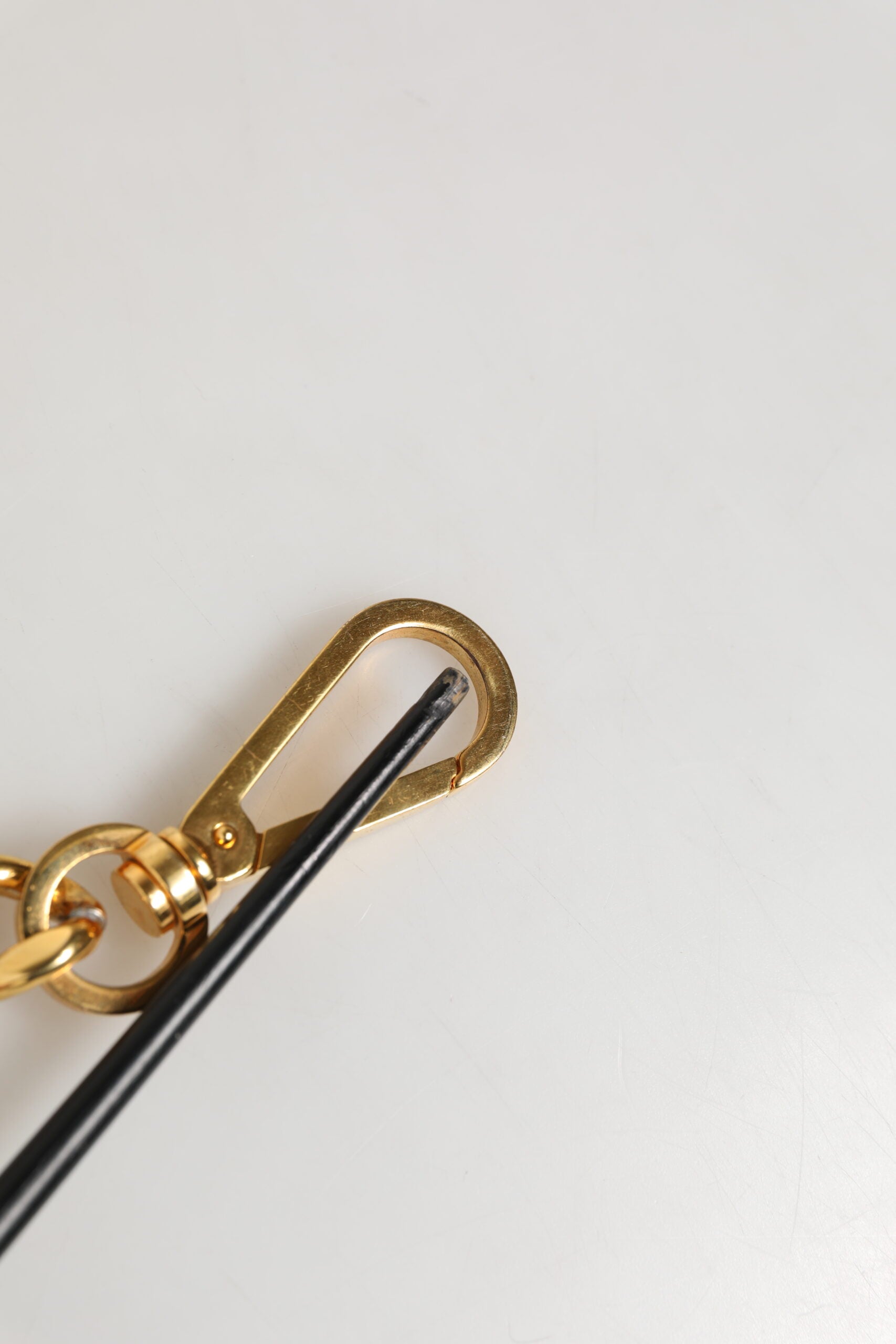 Dolce & Gabbana Black Leather Pearl Chain Bag Accessory Shoulder Strap