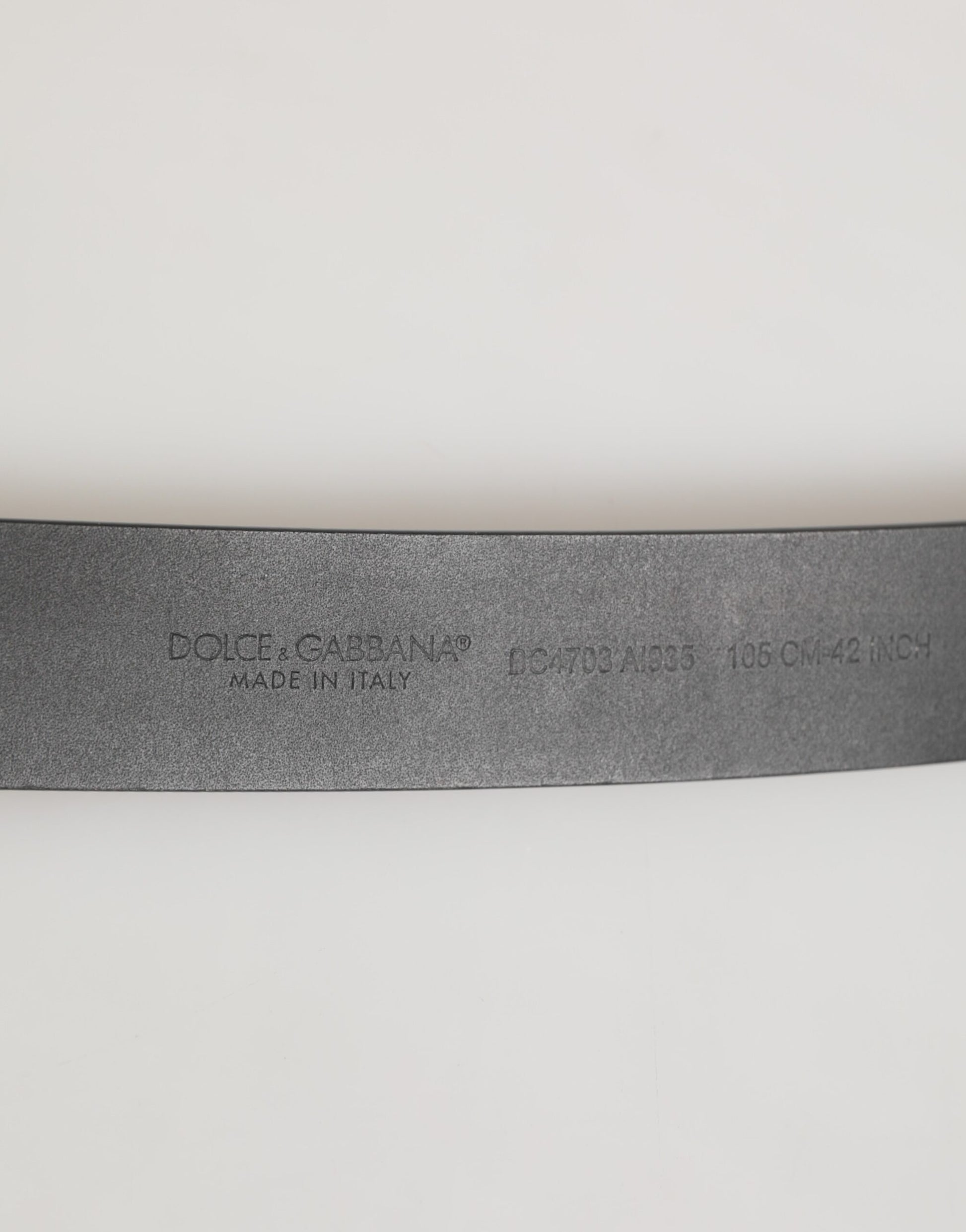 Dolce & Gabbana Black Leather Classic Metal Buckle Men Belt