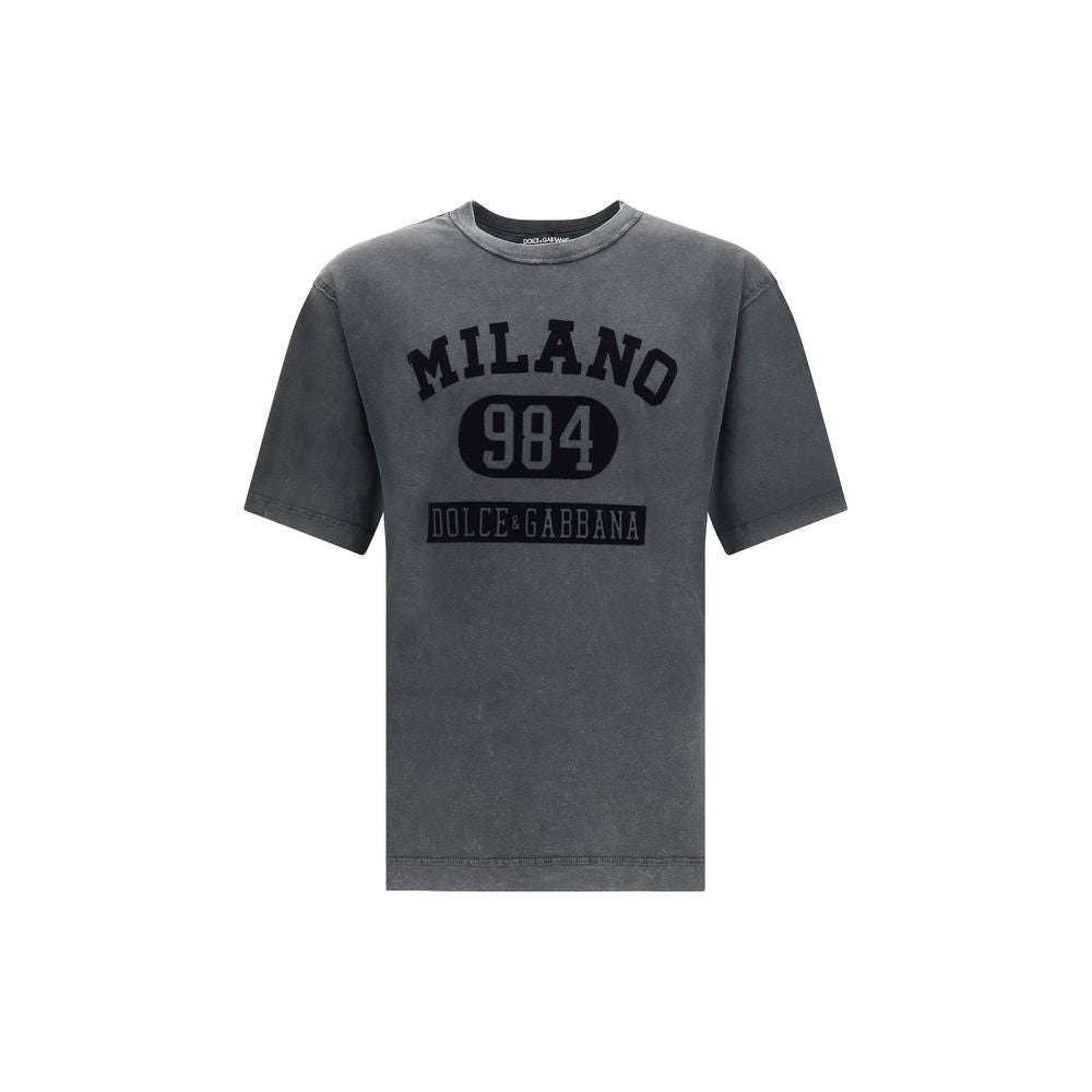 Dolce & Gabbana Gray Cotton T-Shirt