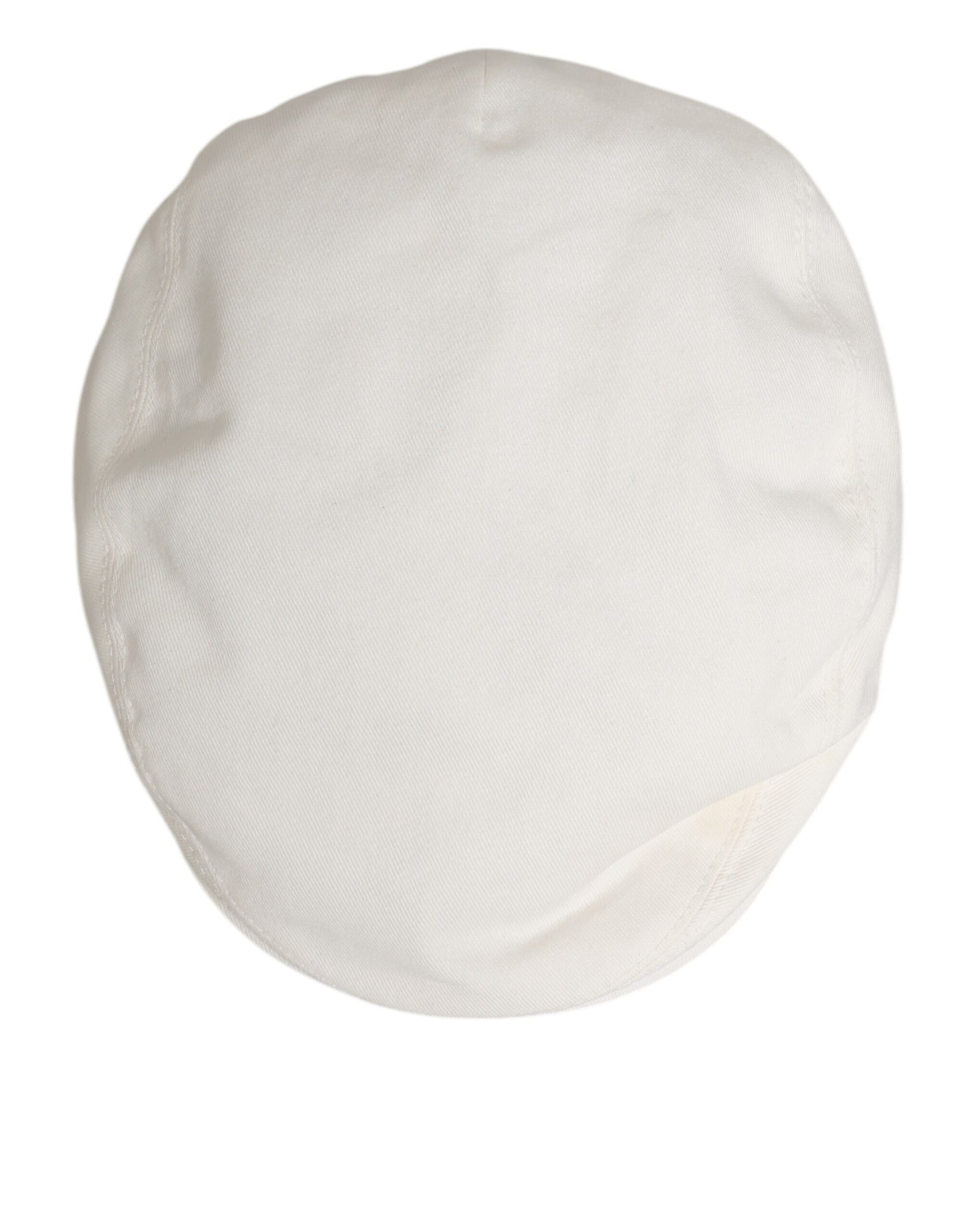 Dolce & Gabbana White Cotton Newsboy Cloth Capello Men Cap Hat