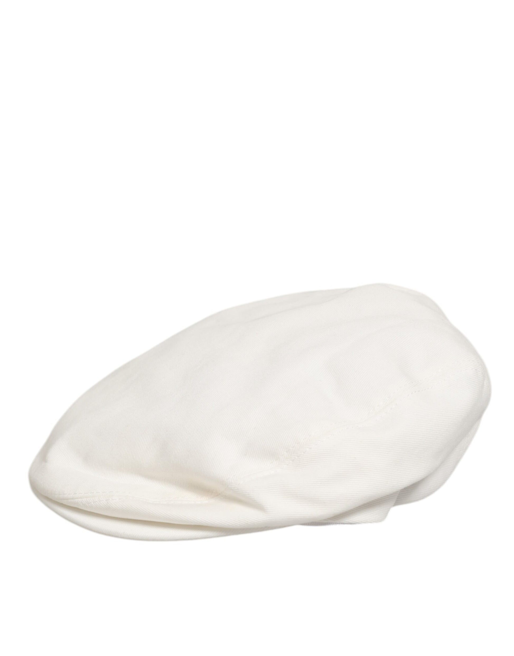 Dolce & Gabbana White Cotton Newsboy Cloth Capello Men Cap Hat