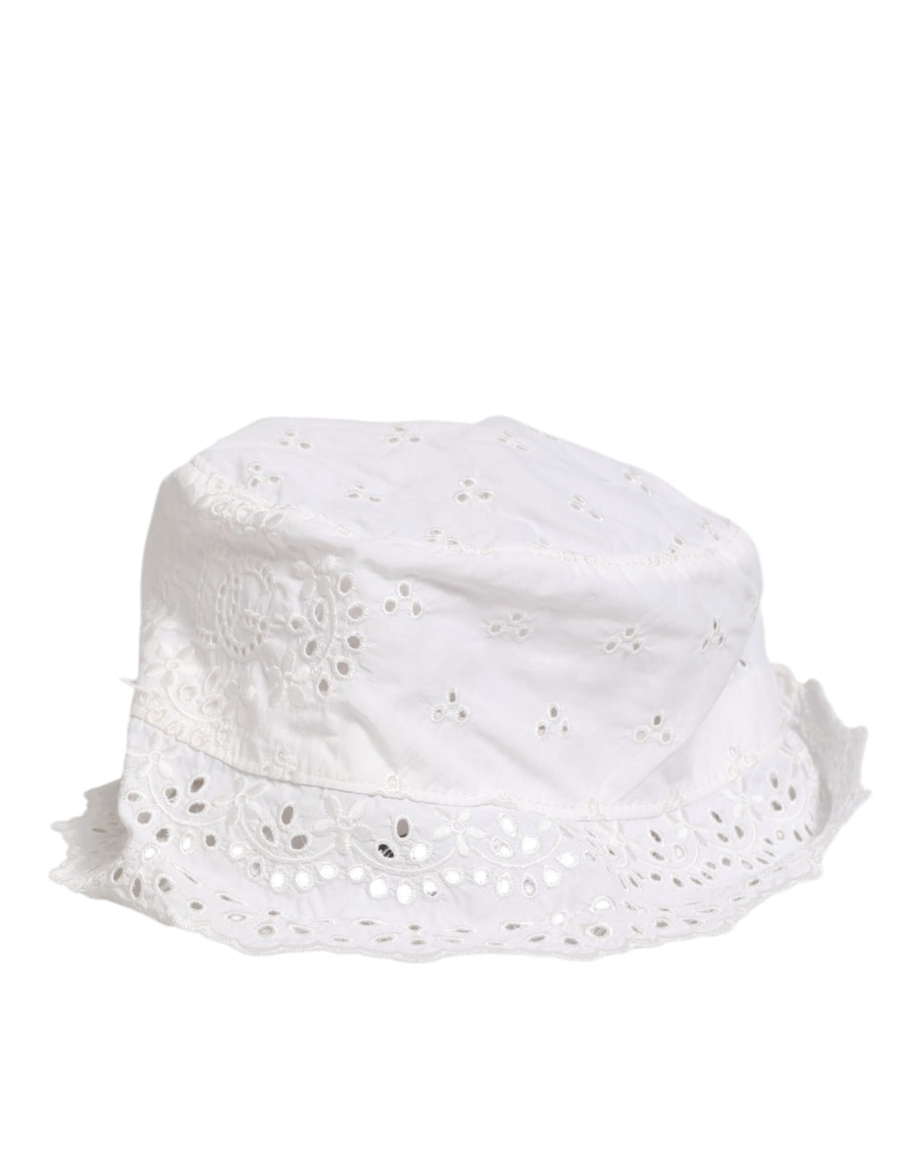 Dolce & Gabbana White Nylon Cut Out Bucket Logo Capello Hat