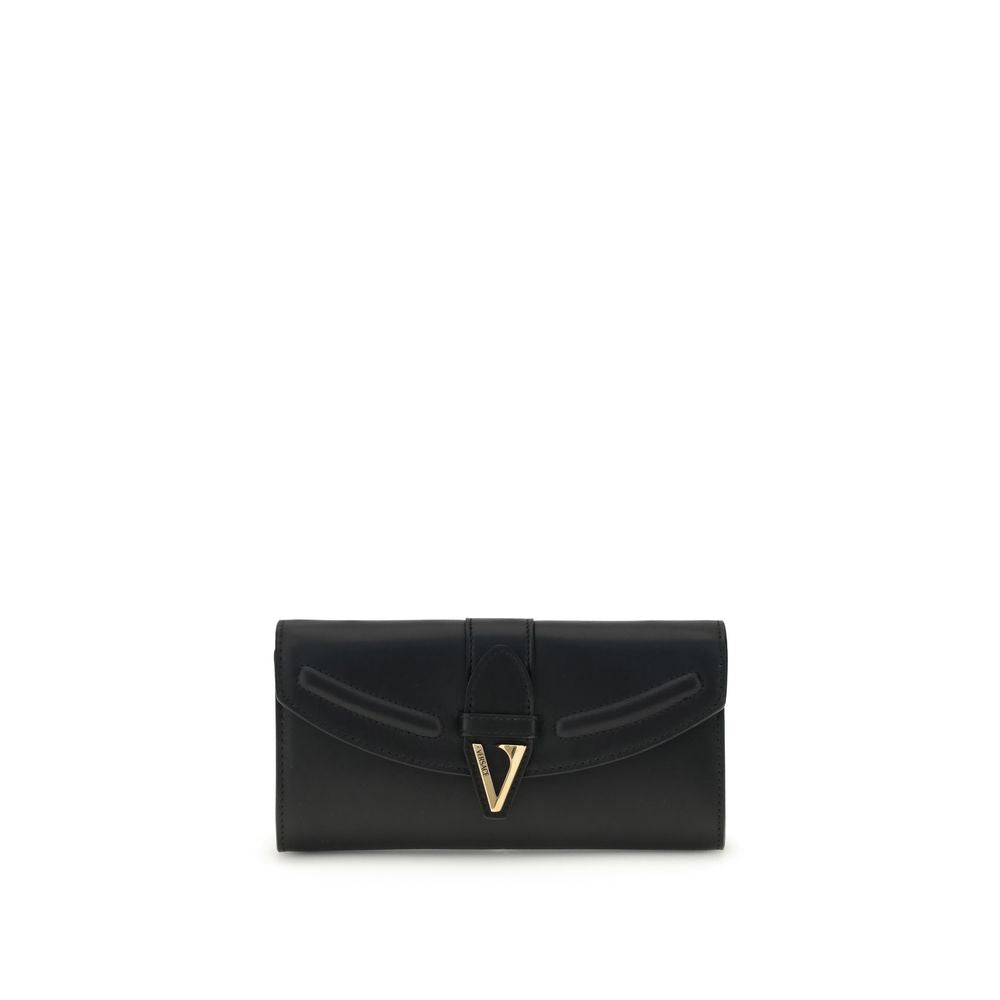 Versace Black Calf Leather Bos Taurus Wallet