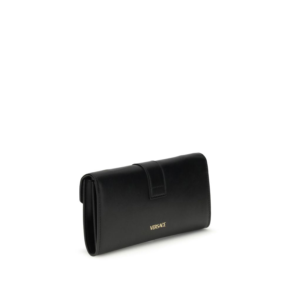 Versace Black Calf Leather Bos Taurus Wallet