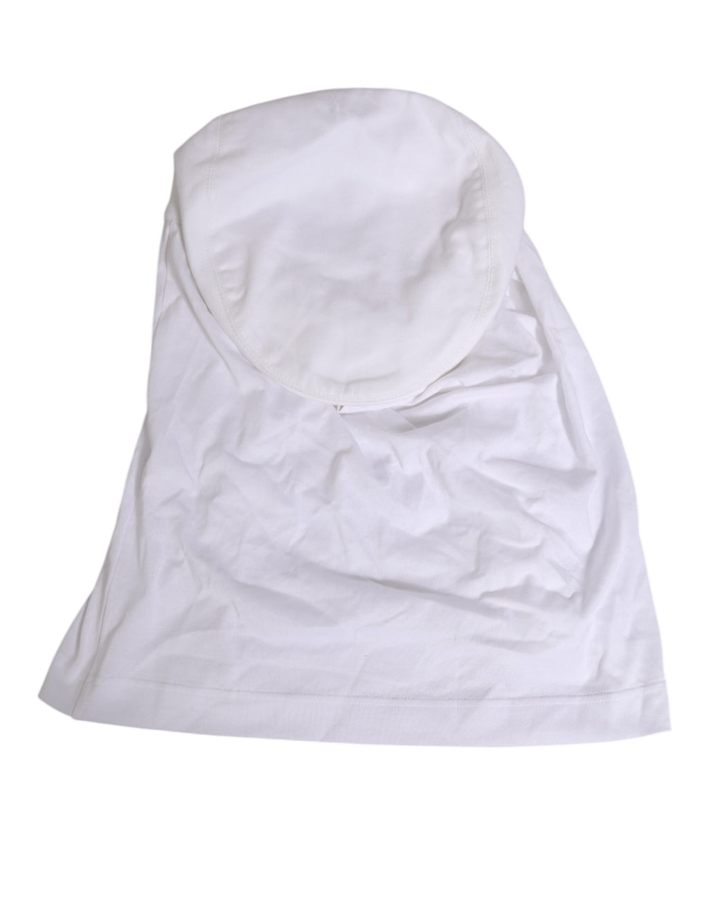 Dolce & Gabbana White Cotton DG Logo Plaque Baseball Balaclava Hat