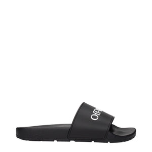Off-White Black Cotton Slippers