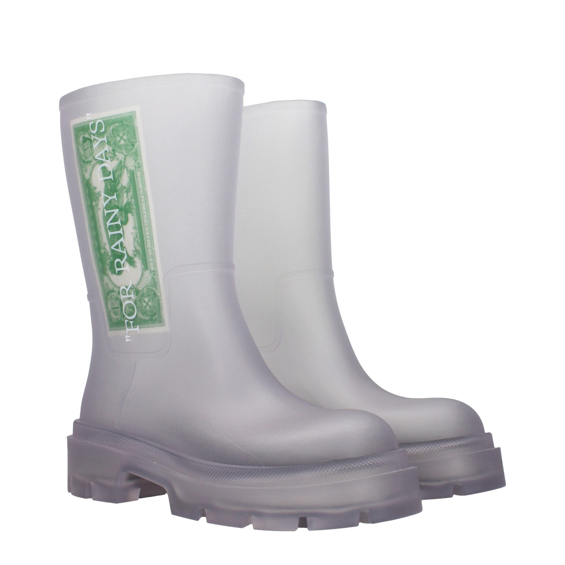 Off-White Transparent Pvc Ankle Boots