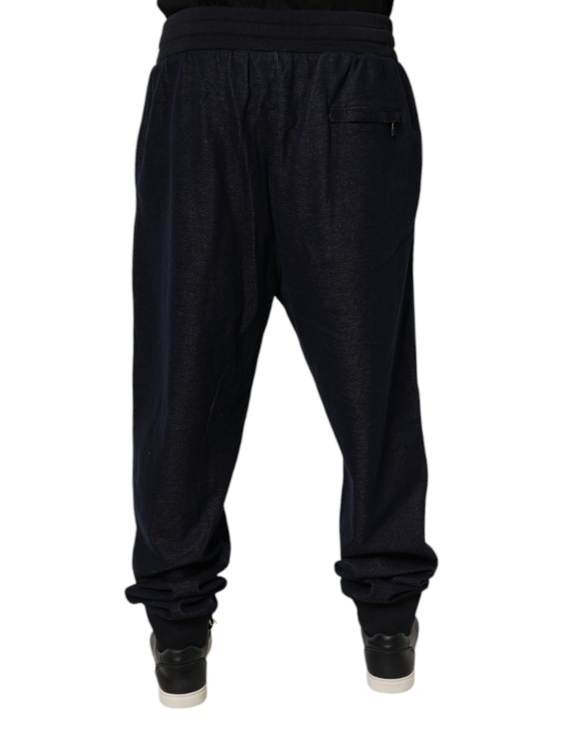 Dolce & Gabbana Black Cotton Blend Men Jogger Trouser Pants