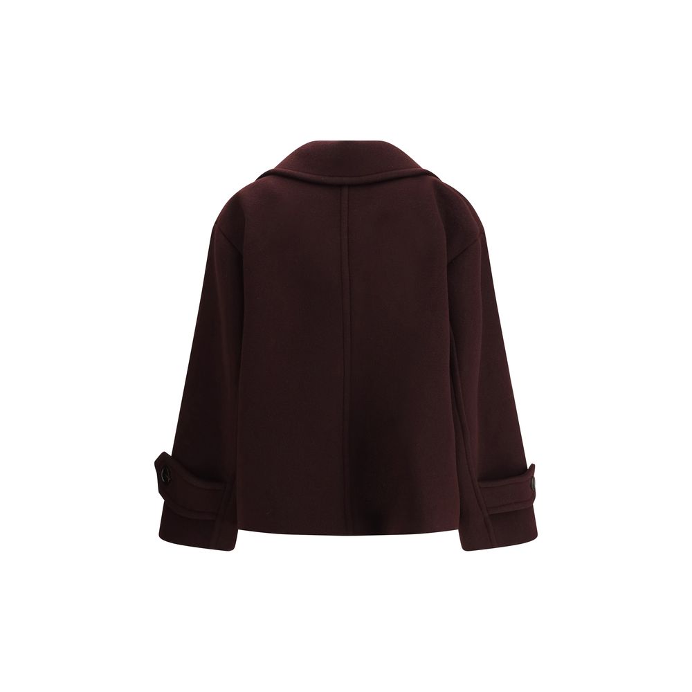 Chloé Bordeaux Fleece Wool Coat