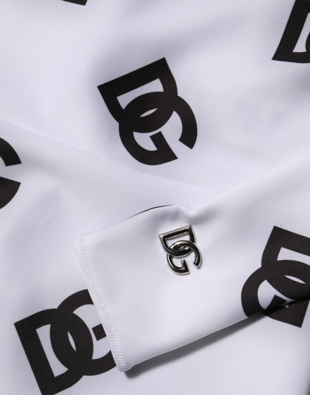 Dolce & Gabbana Black White Logo Monogram Long Sleeves Jumpsuit Dress