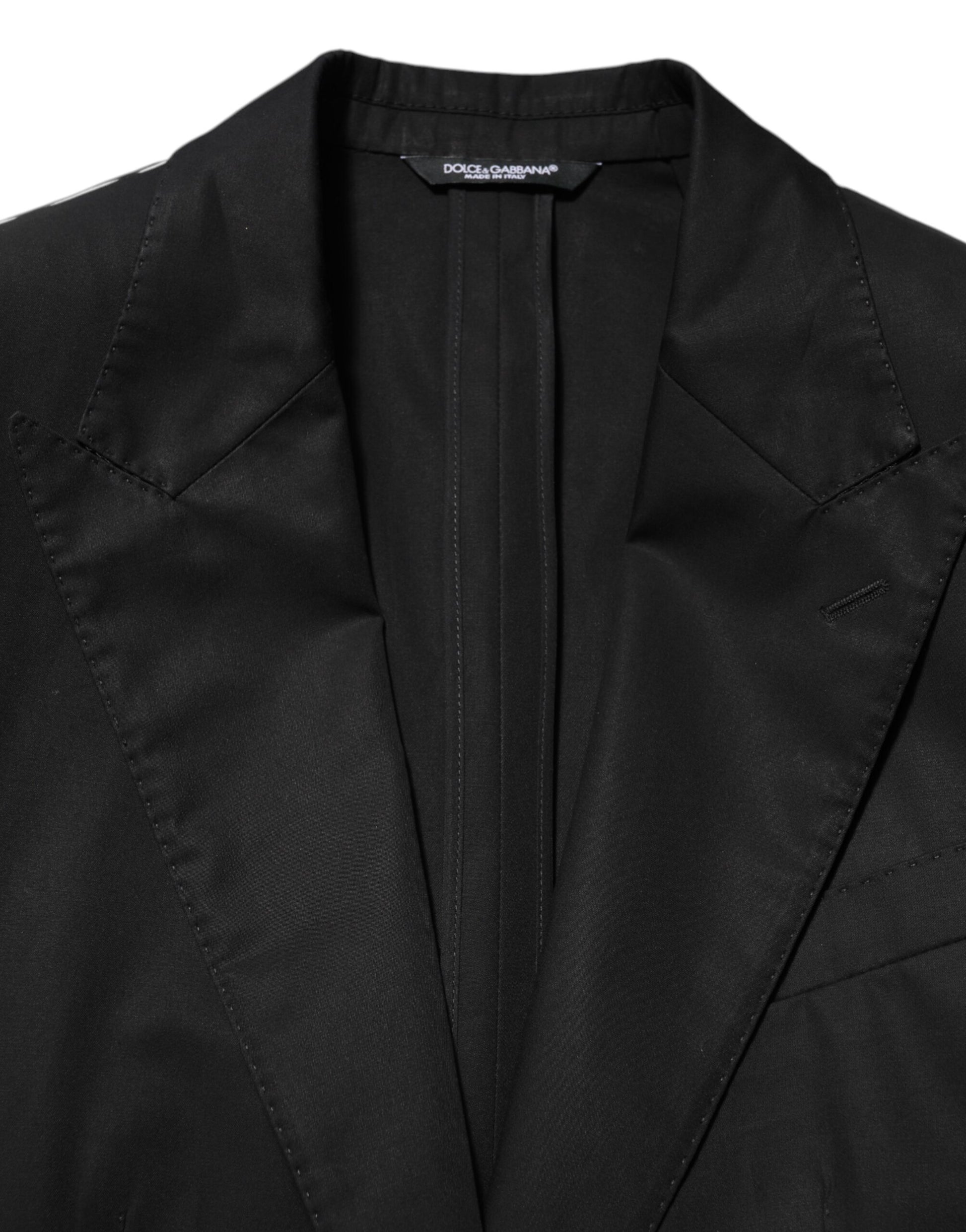 Dolce & Gabbana Black Wool 2 Buttons Suit Men Jacket Blazer