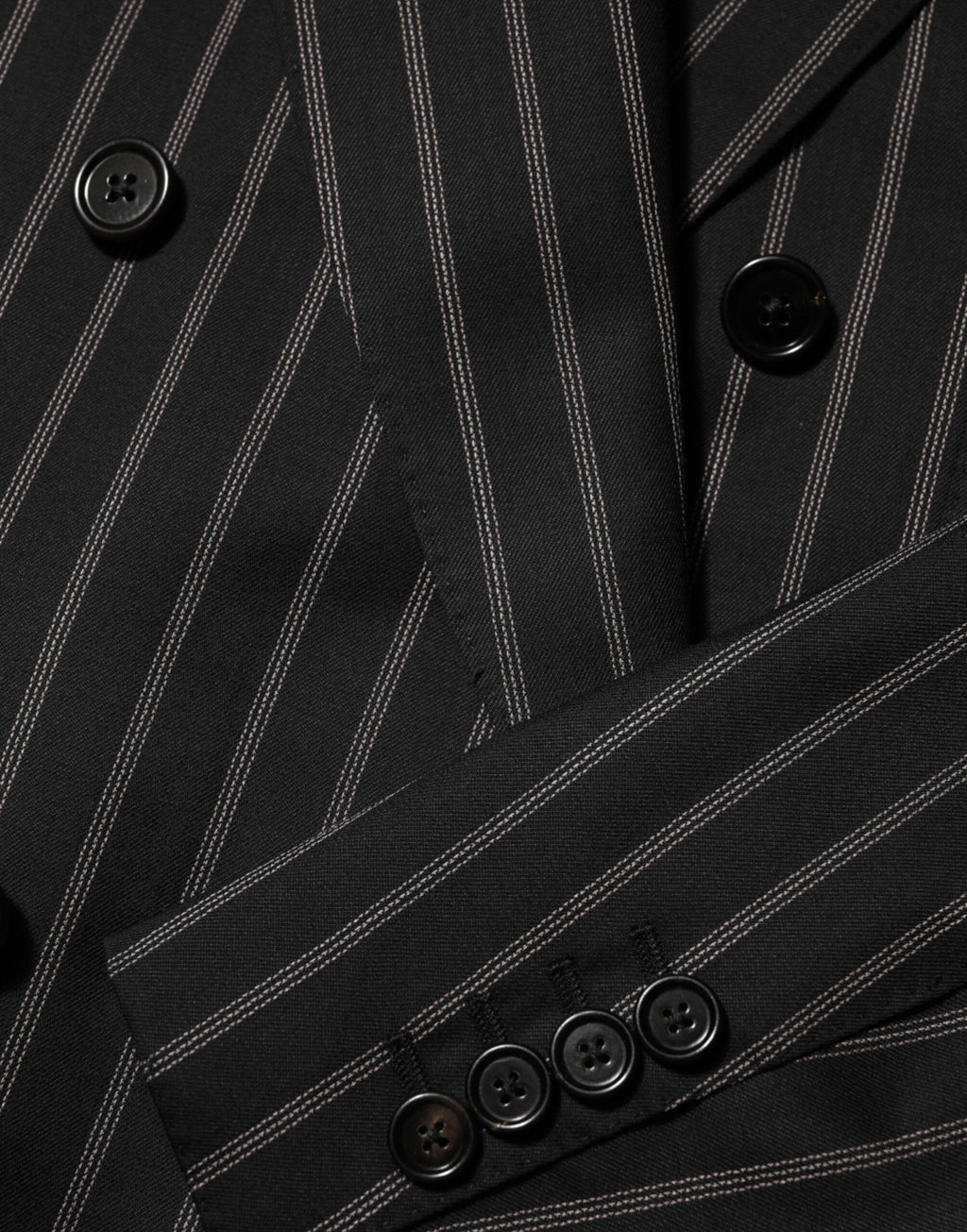 Dolce & Gabbana Black Stripes SICILIA 1 Button Suit Blazer