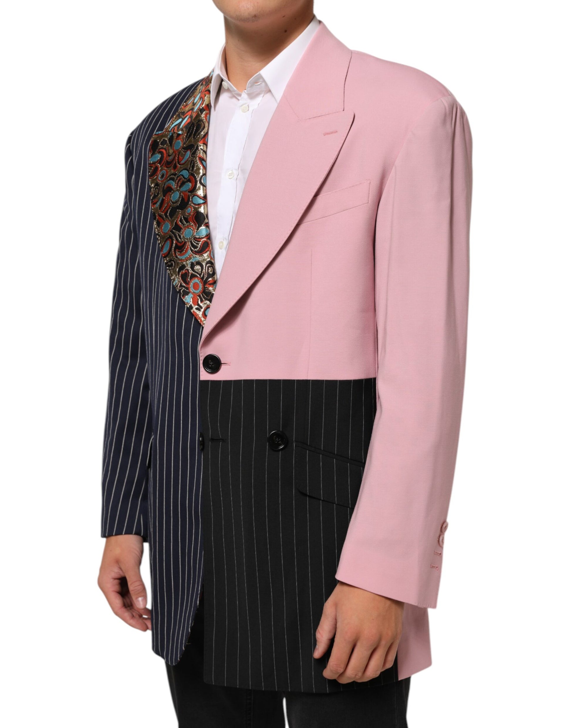 Dolce & Gabbana Multicolor Patchwork Single Breasted Jacket Blazer