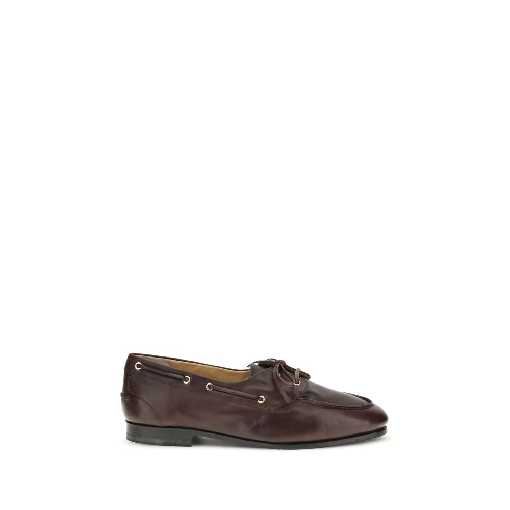 Bally Brown Calf Leather Bos Taurus Slip-On Loafers