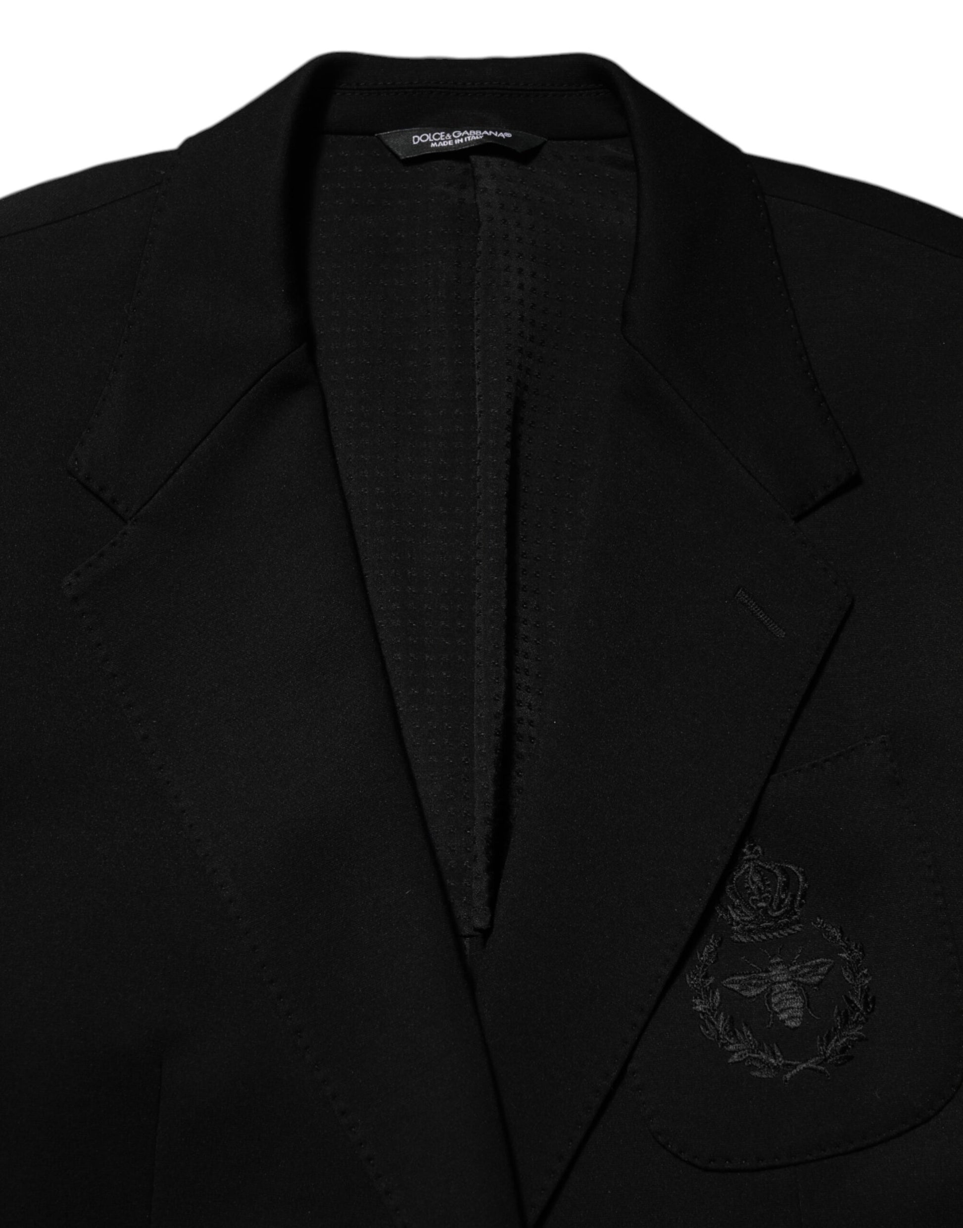 Dolce & Gabbana Black Viscose 2 Buttons Suit Jacket Blazer