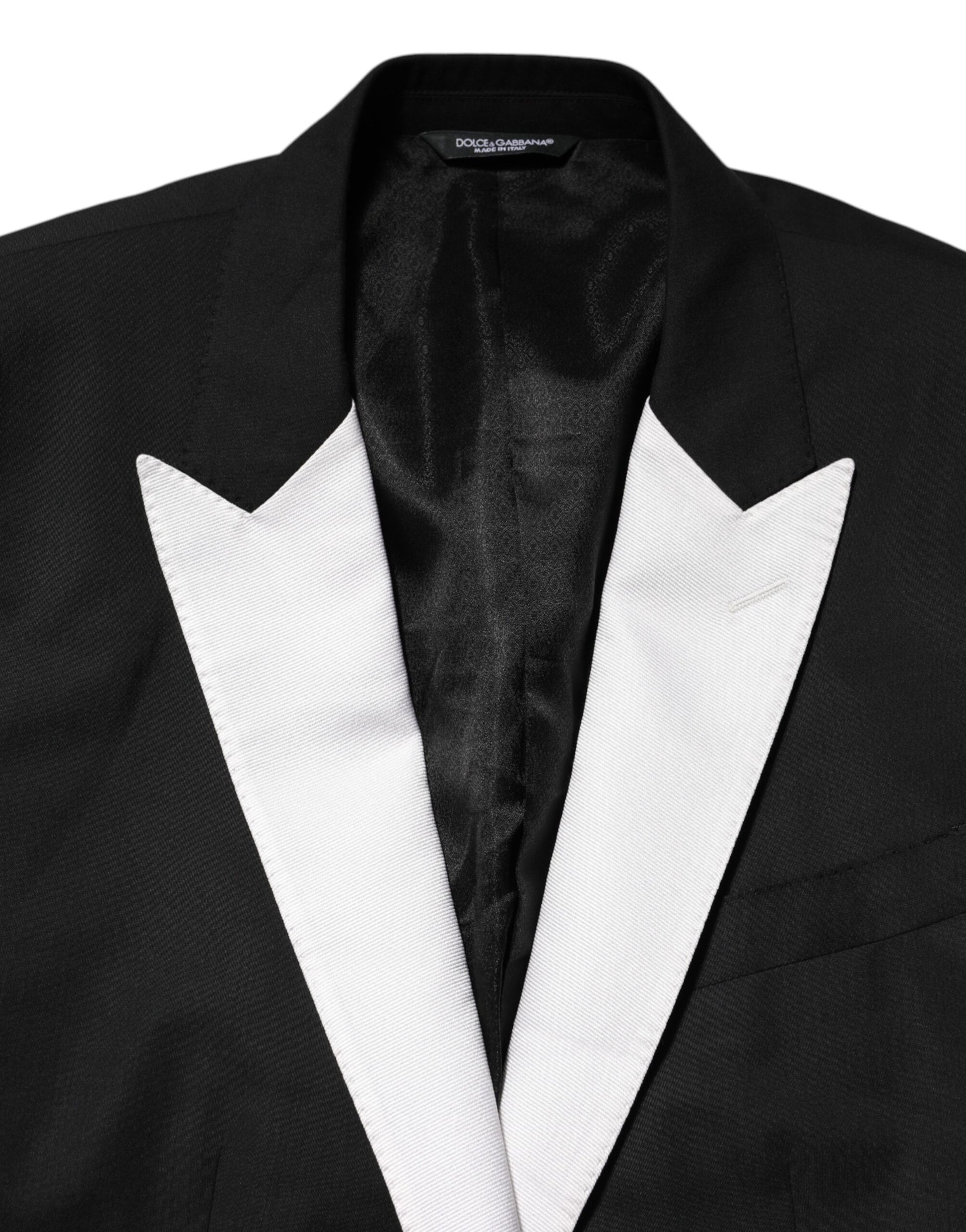 Dolce & Gabbana Black White MARTINI 1 Button Men Suit Blazer