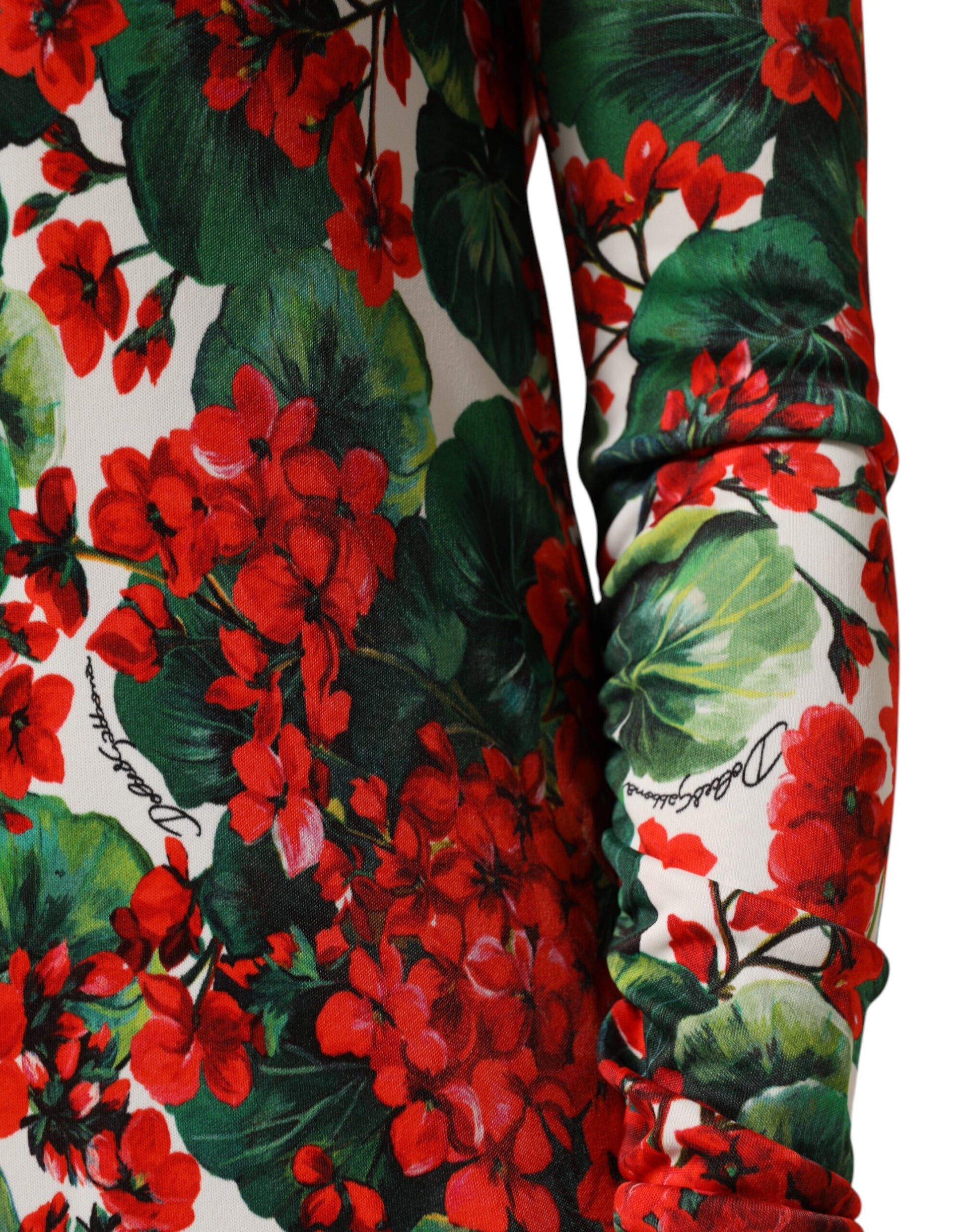 Dolce & Gabbana Multicolor Floral Short Portofino Dress