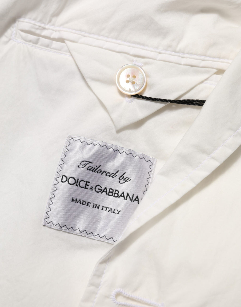 Dolce & Gabbana White Cotton 1 Button Men Suit Blazer